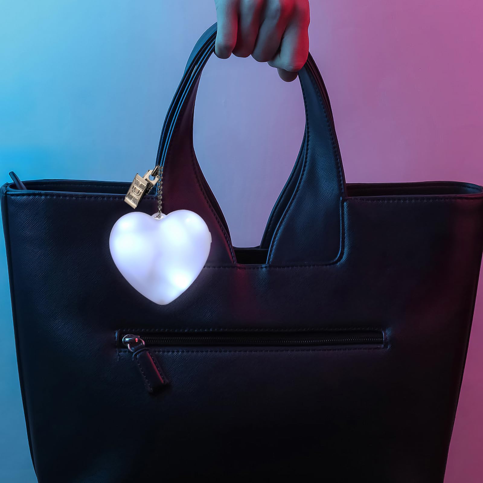 Uonlytech Purse Light Handbag Light Sensor Heart Shape Night Light 6.9x6.5x1.5cm White Model 54S20ZHM15DN8