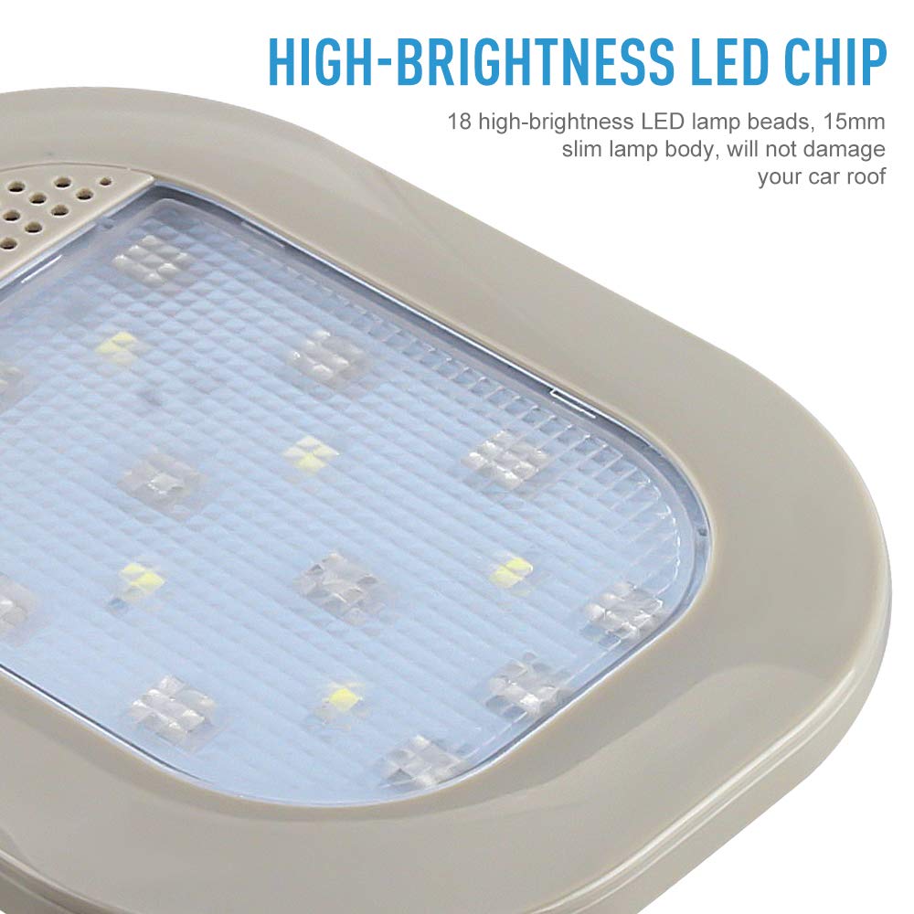 Teguangmei Upgraded Car Interior LED Truck Cargo Area Light, 8 Colors USB Rechargeable Reading Lamps, Multi-Function Auto Dome L