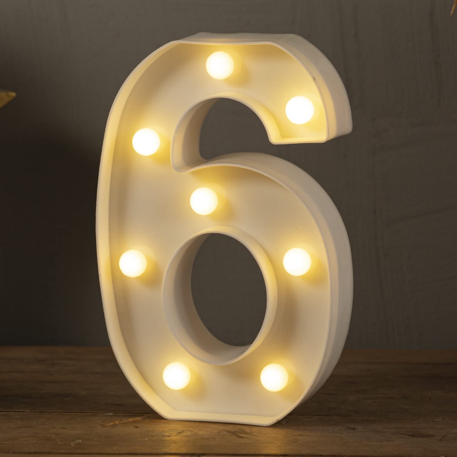 HXWEIYE LED Marquee Number Lights - Light Up 26 Letters & 10 Numbers - Warm White, Battery Powered