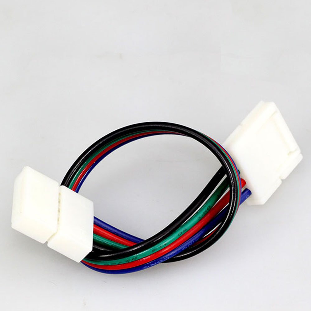 EvZ 10PCS LED 5050 RGB Strip Light Connector 4 Pin Jumper 10mm Wide Wire with Connectors