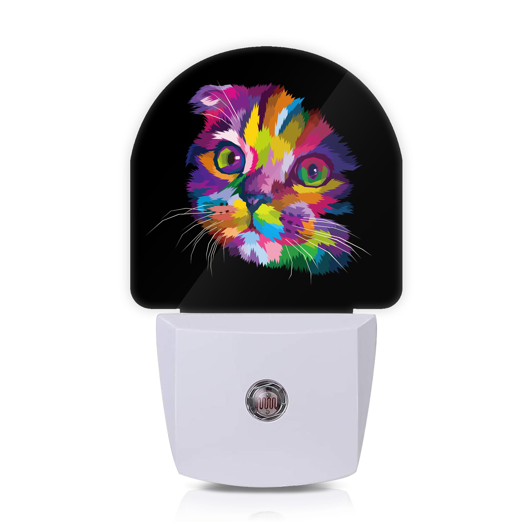 Axxitude Cute Cat Night Lights Plug into Wall for Girls Boys Room,Night Light LED Lamp Dusk to Dawn Sensor Round Lamp for Bedroo