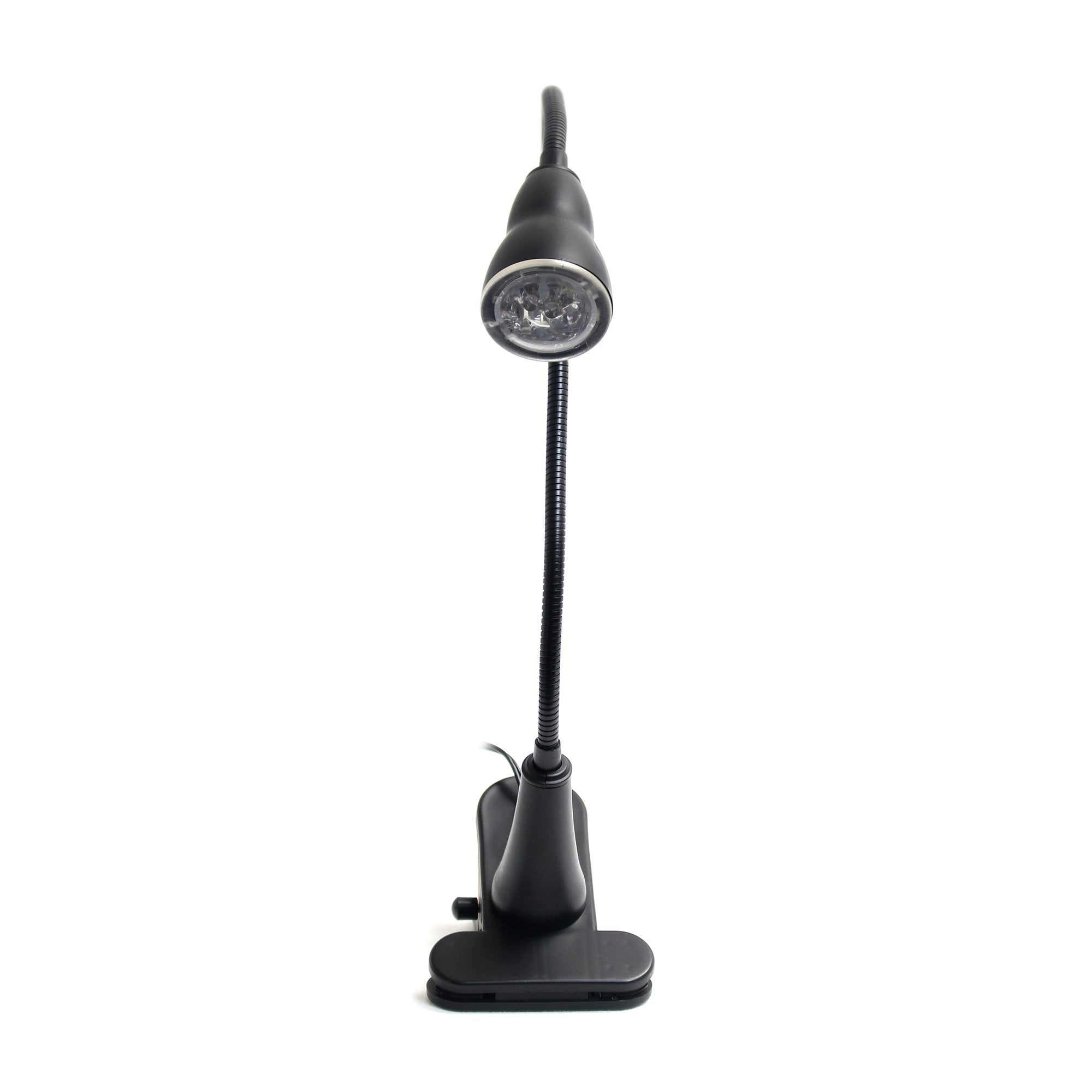 Simple Designs LED Gooseneck Clip Light Desk Lamp, Black, Plastic, 22.75x3.25x4.50 inches, Model LD2015-BLK