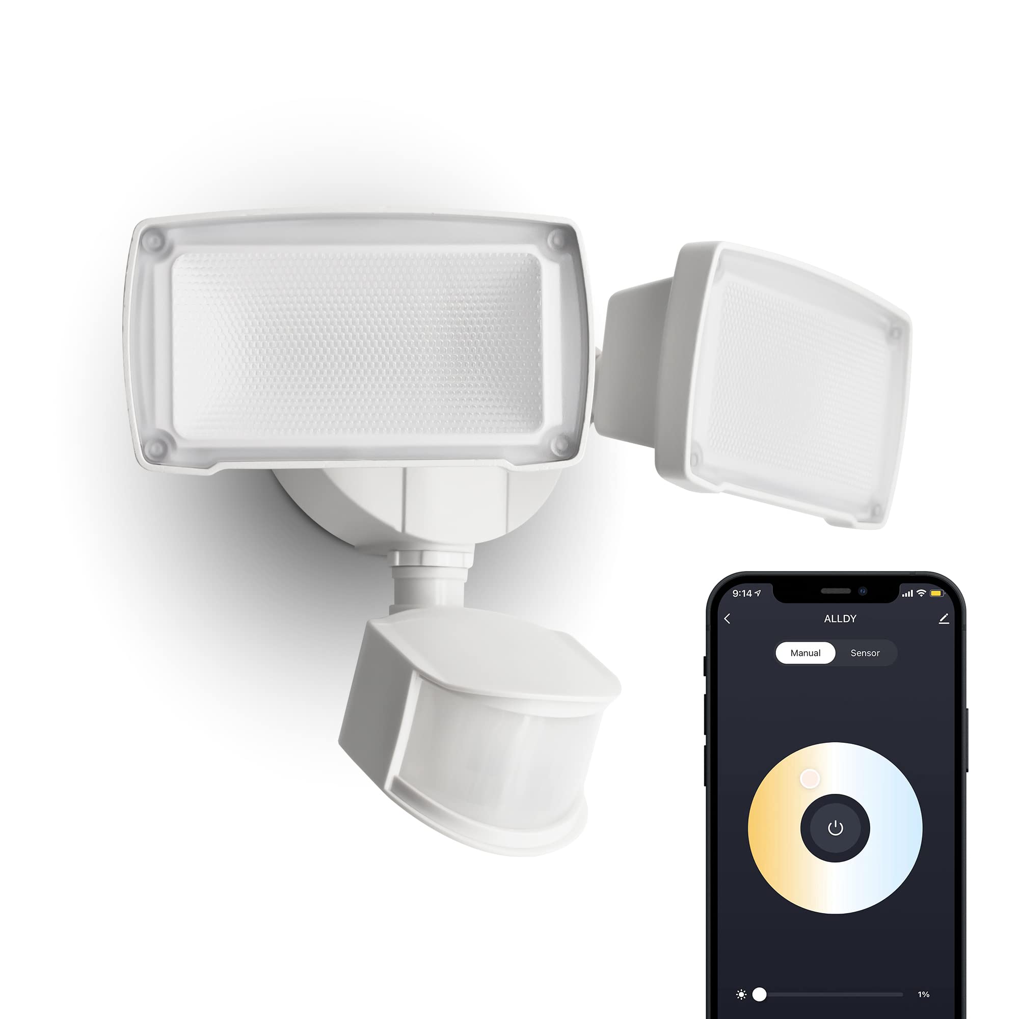 Ume Smart Wifi Led Security Light, Motion Sensor, 3000Lm, Works With Alexa/Google, Waterproof