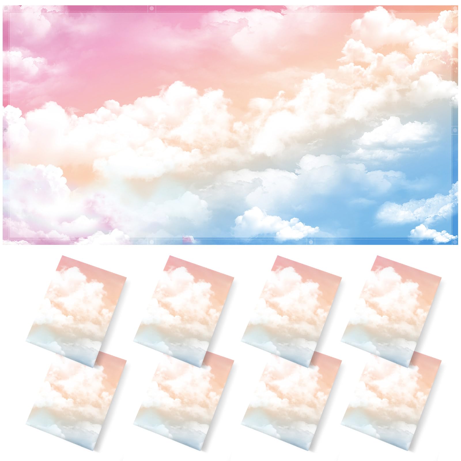 ANGSYLTH 8 Pcs Fluorescent Light Covers, 4 x 2 Feet, Rainbow Color for Classroom, Office, Hospitals, Home