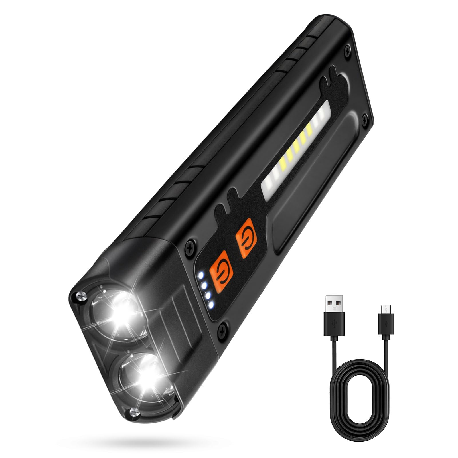 Ciwuzxs Flat Flashlight, EDC Flashlights Rechargeable Clip-On Light, 6 Modes Pocket LED Light, IPX6, for Signaling, Work, Outdoo