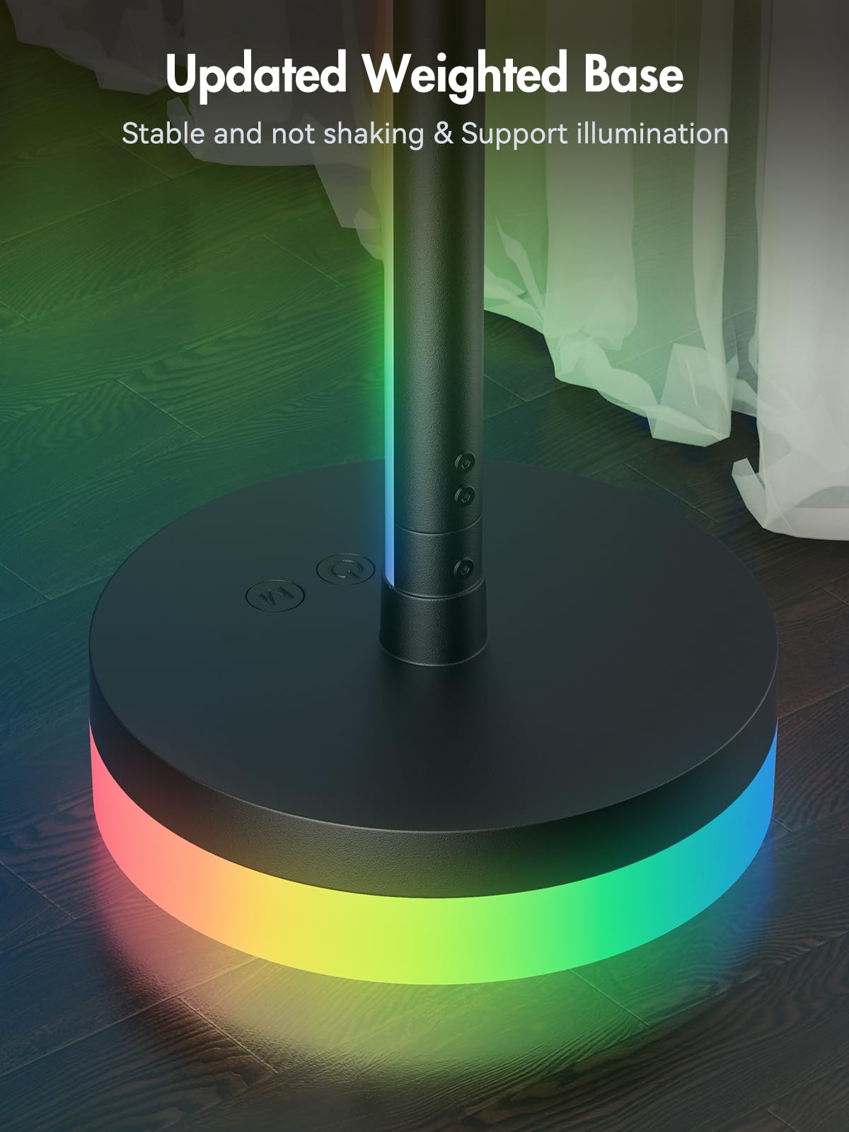 OIYN Corner Floor Lamp, RGBICW LED Corner Lamp with 1300lm Smart Modern Floor Lamp,App & Remote Control,Music Sync,Color Changin