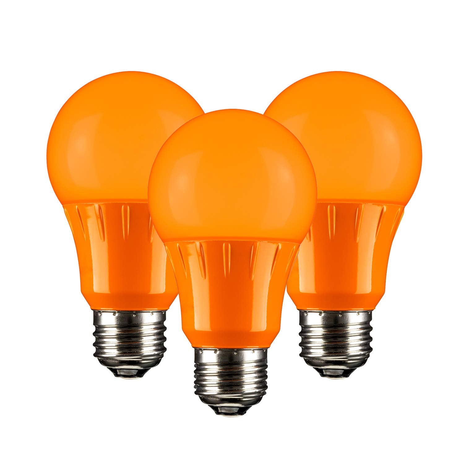 Sunlite LED A19 Colored Light Bulb, 3W (25W Equivalent), E26, Non-Dimmable, UL Listed, 3 Count, Orange