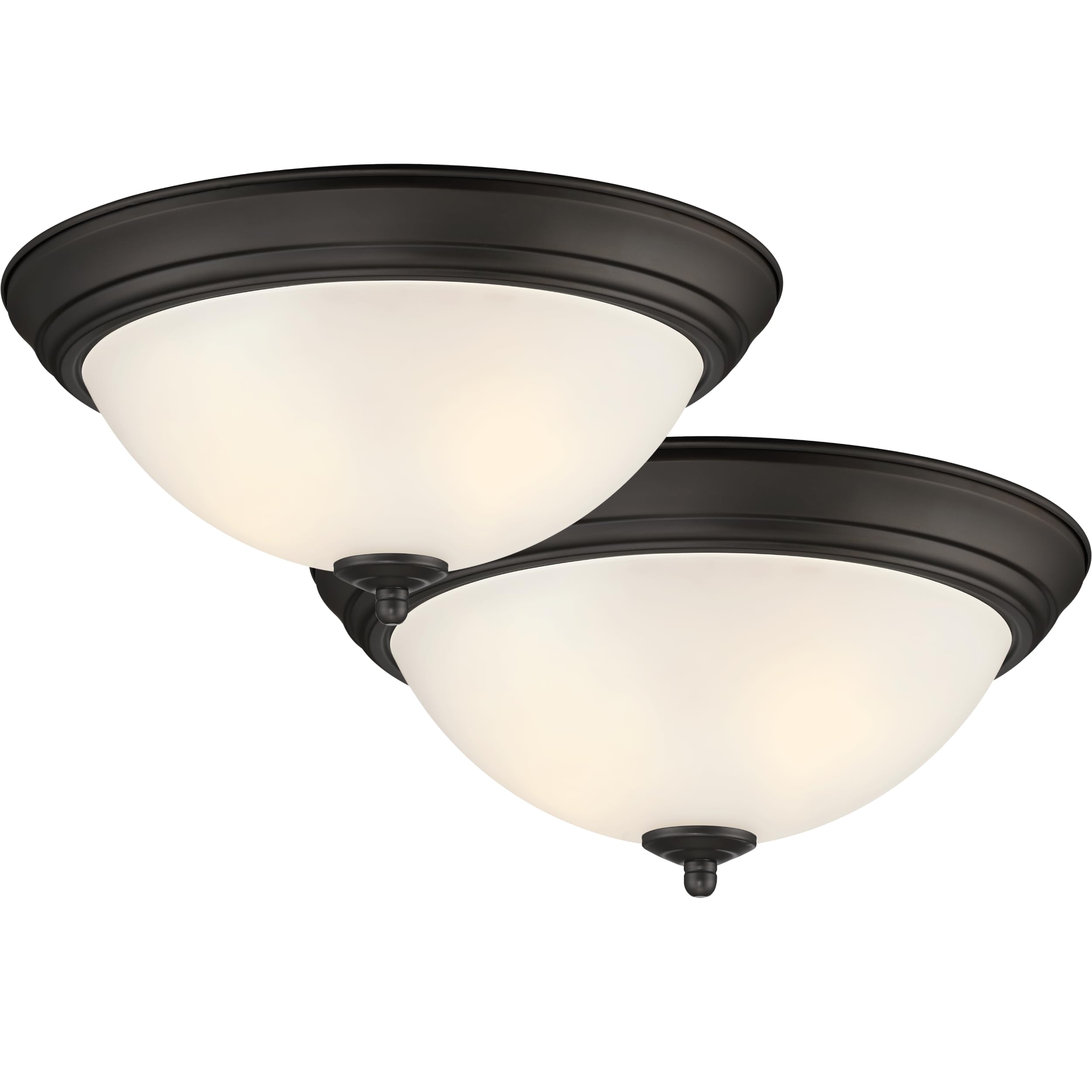 Designers Fountain Flush Mount Ceiling Light, 2-Pack, 13 Inch Led Frosted Glass Lighting Fixture For Kitchen, Bedroom, Bathroom, And Hallway, Oil Rubbed Bronze, D333M-13Fm-Orb2