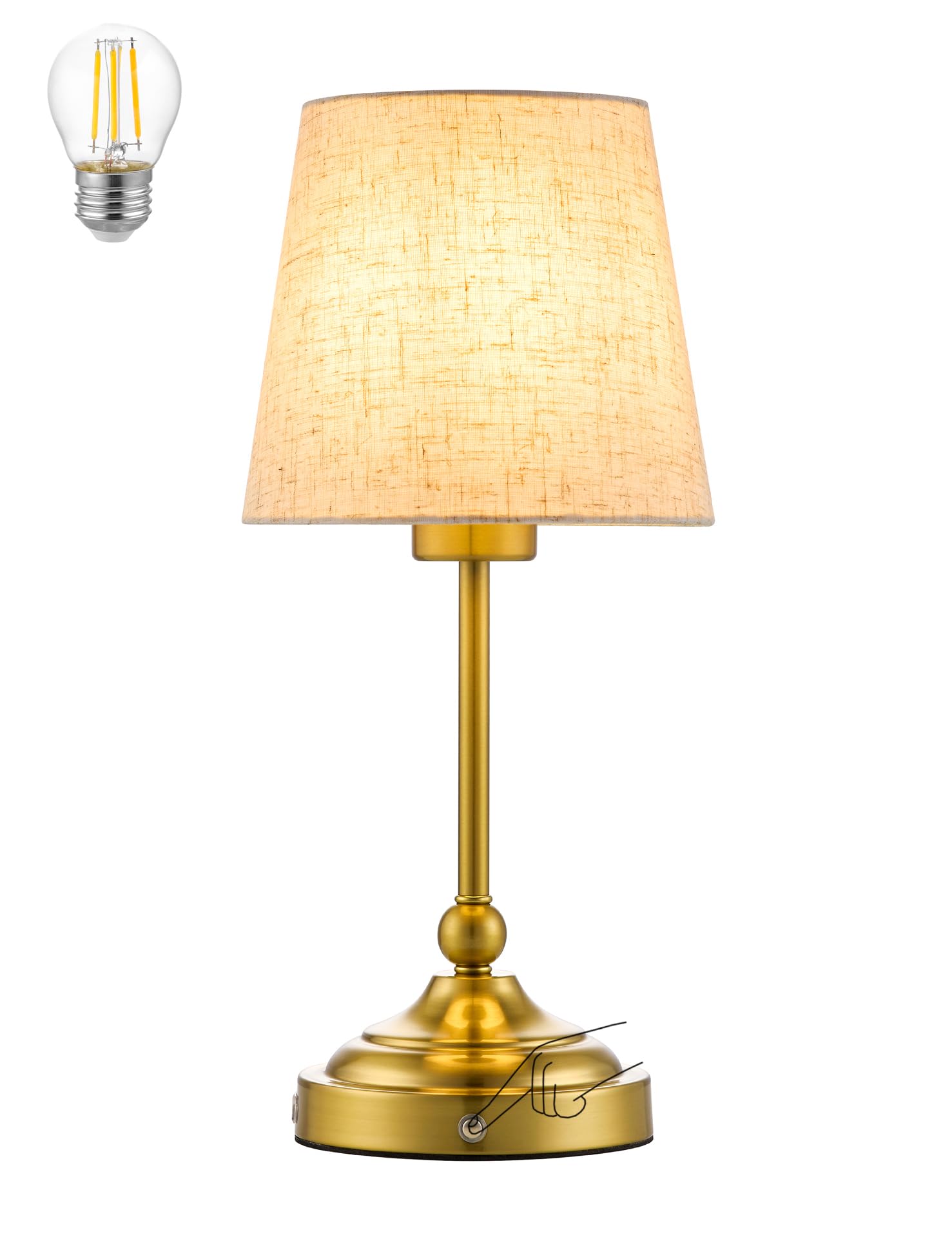 BOHON Cordless Lamp with Dimmer, Built-in 5200mAh Rechargeable Lamp, Patio Table Lamp, LED Bedside Night Light, Outdoor Ambient