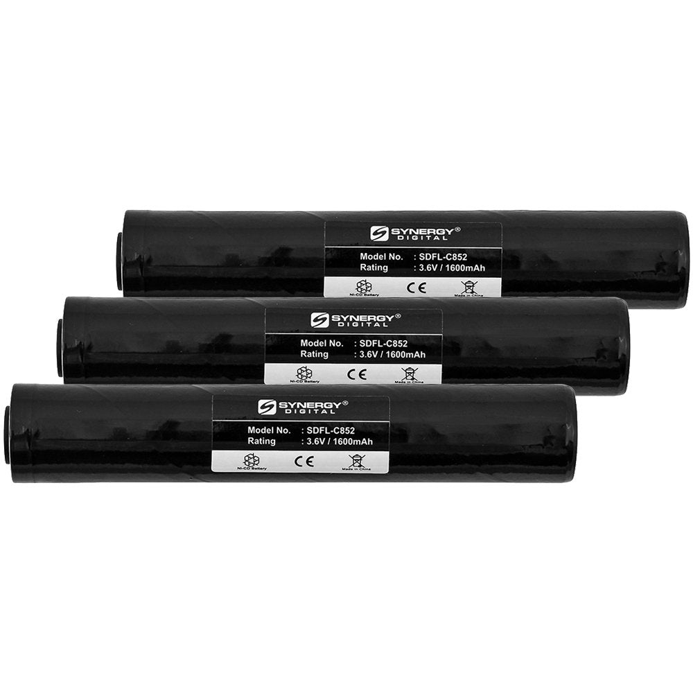 Synergy Digital Flashlight Batteries, Compatible With Streamlight 75175 Flashlight Batteries (Ni-Cd, 3.6V, 1600 Mah), Set Of 3