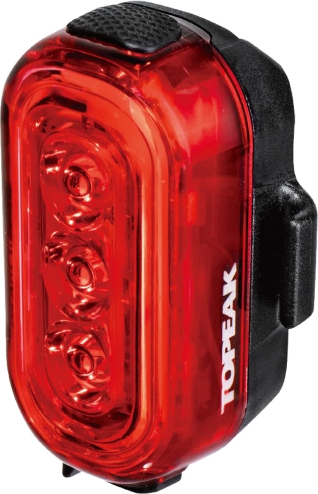 Topeak TailLux 100 USB Rear Bike Light (Red/Black) - 100 Lumen USB-Rechargeable Tail Light with Dual-Color LEDs, 4 Lighting Mode
