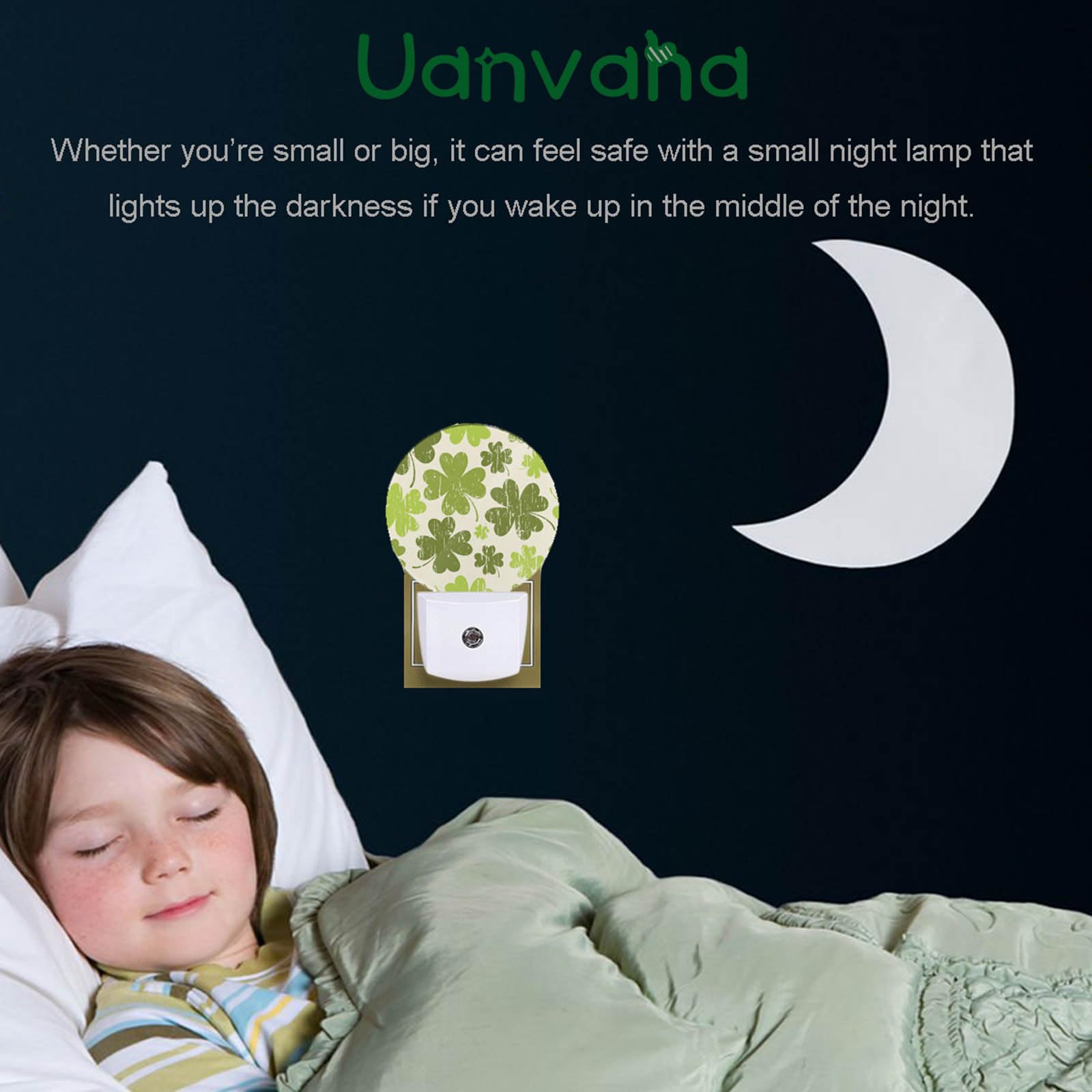 Uanvaha Vintage Shamrock Night Light Green Clover Patrick Night Lights Plug In Auto Sensor Led Lamp Dusk To Dawn Nightlight Ener