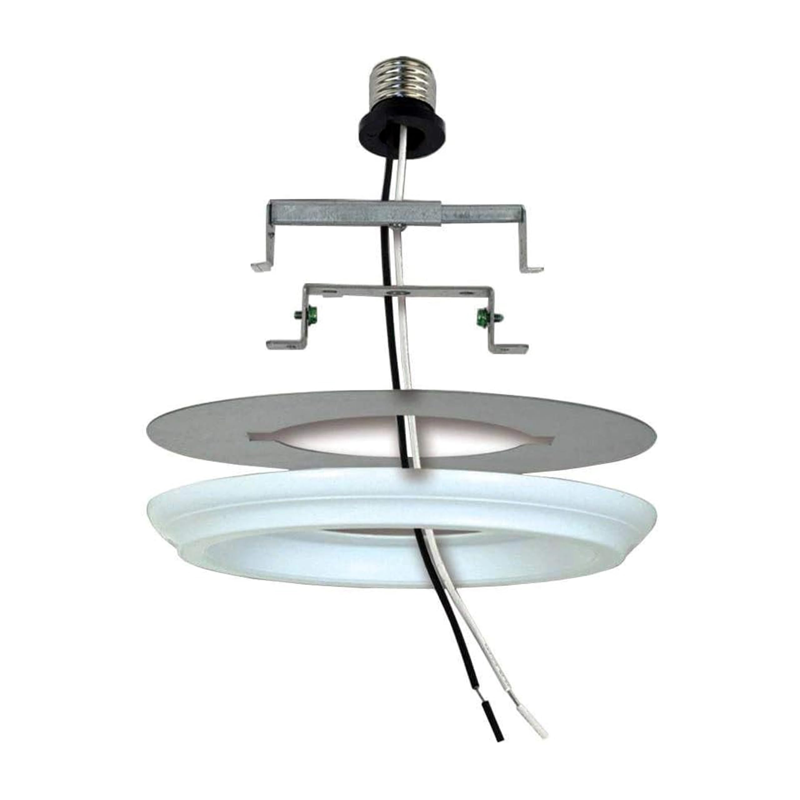 Aspen Creative 21067-12, Recessed Lighting Converter Kit, 8'' Diameter, White Plastic Medallion,Set Of 2