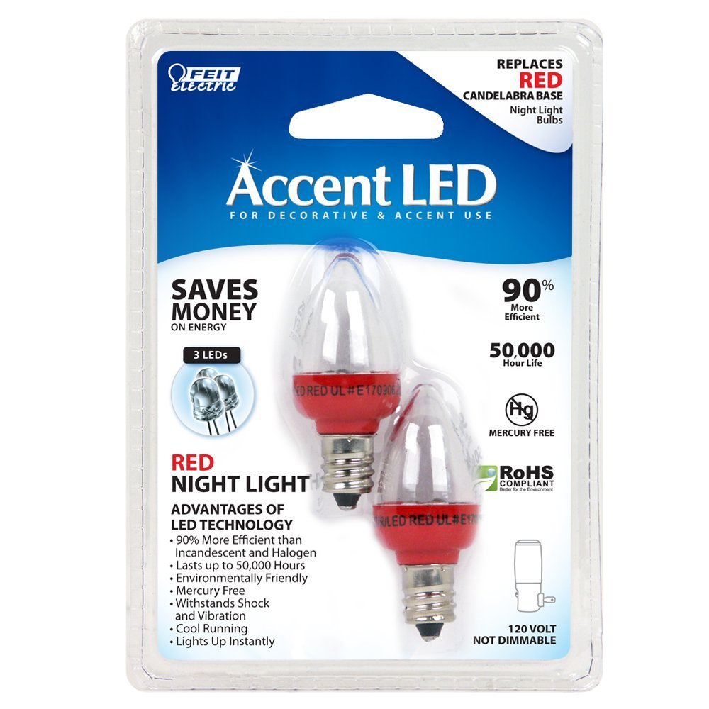 Feit Electric Bpc7/R/Led Red C7 Led Decorative Replacement Bulb