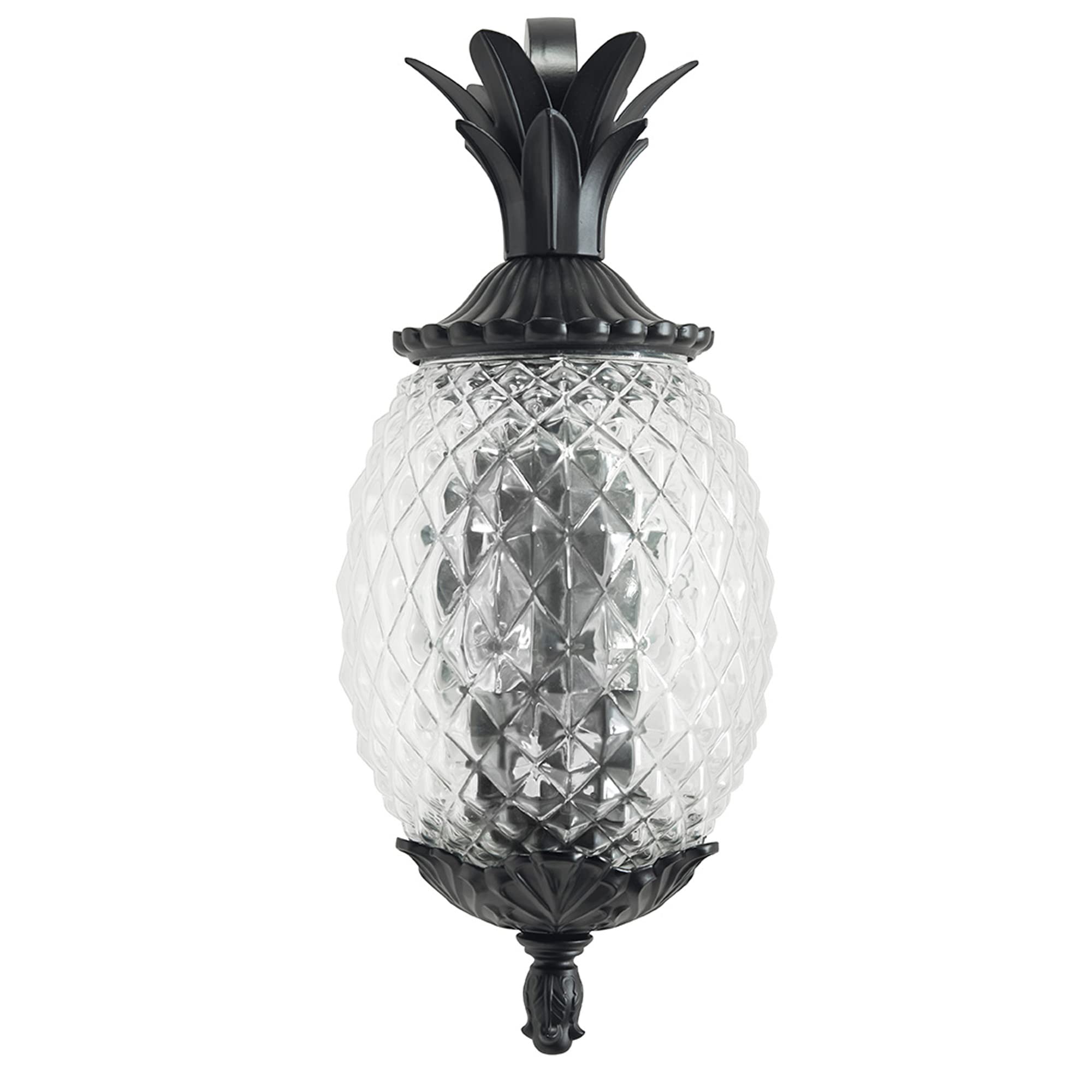Acclaim Lighting | 7502Bk | Lanai Collection | Large Outdoor Wall Mounted Pineapple Dimmable Lantern | Durable Anti-Rust Cast Al