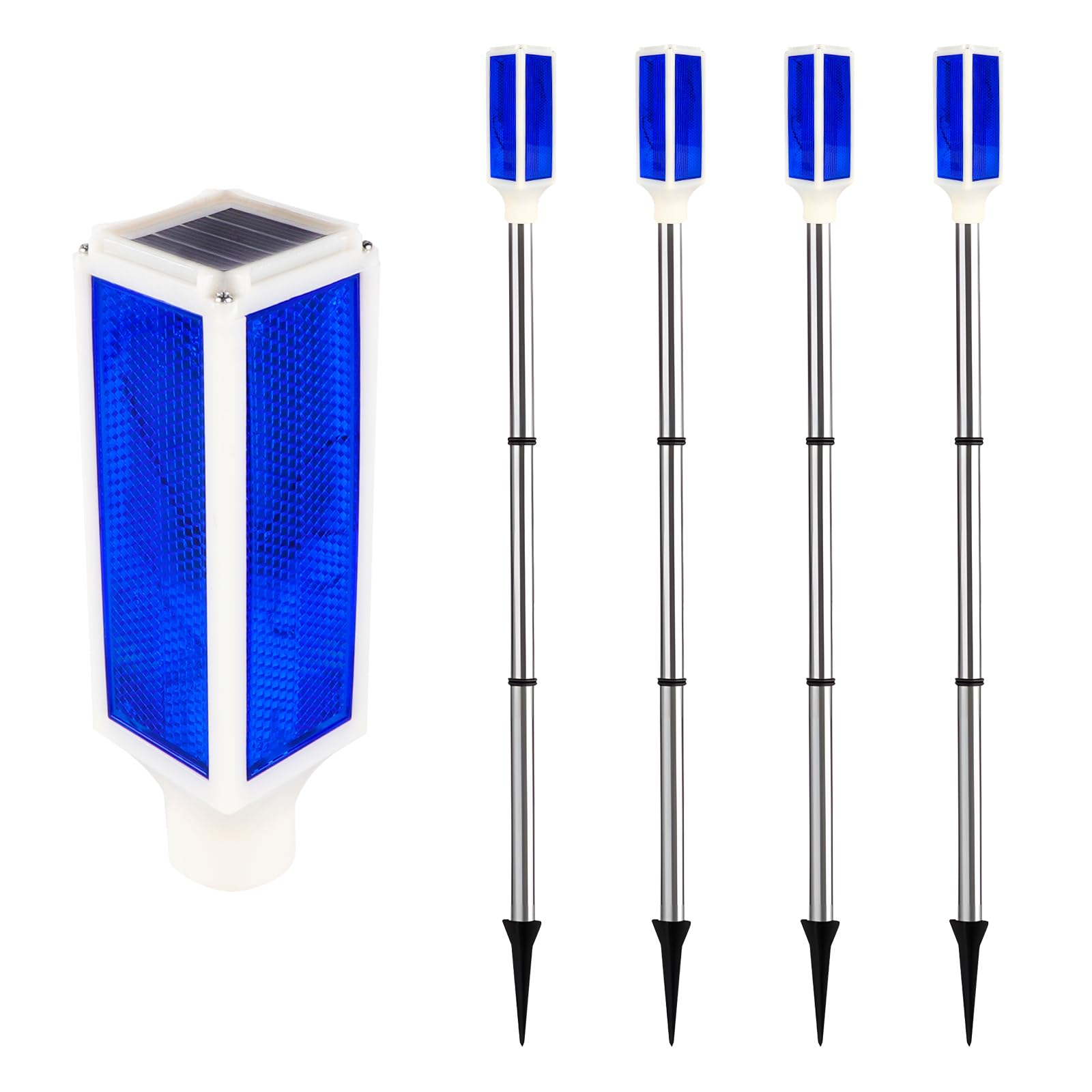 Aolyty Solar Lights Outdoor, Waterproof Driveway Markers Reflective, Warning Flash Light with 2 Lighting Modes, LED Solar Light 