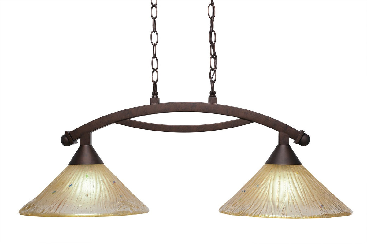 Toltec Lighting Bow 2 Light Island in Bronze (872-BRZ-700)
