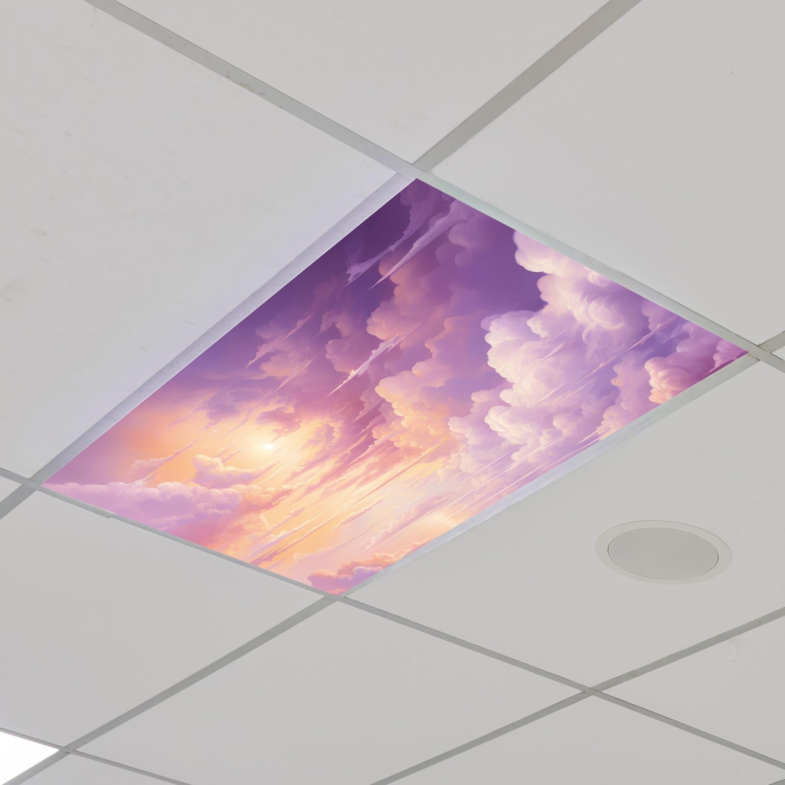 Outus Fluorescent Light Cover Classroom Lighting Filter 2x4 ft Purple Cloud Model TJRW-Outus-T2907