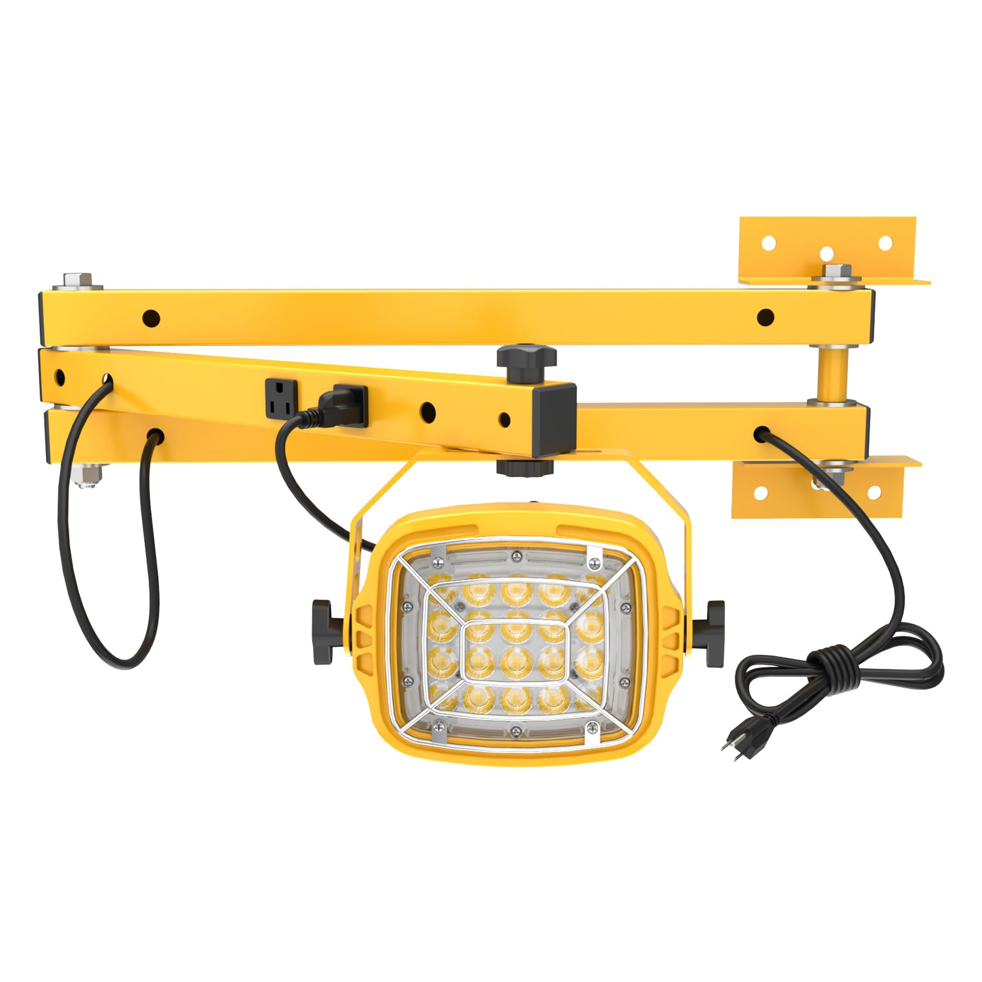 G GJIA 30W LED Loading Dock Light with 40'' Folding Double Arm, Built-in Receptacle 4200 Lumens, 360 Rotatable Lamp Head, IP65 R