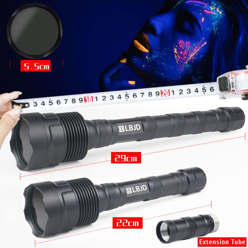 Lbjd 365Nm Uv Black Light Flashlite, High Power Blacklight Flashlights With Professional Filtered 3 Led Bead, For Pet Urine Detection, Dry Stains, Gemstone Observation(8.6'' 11.4'')