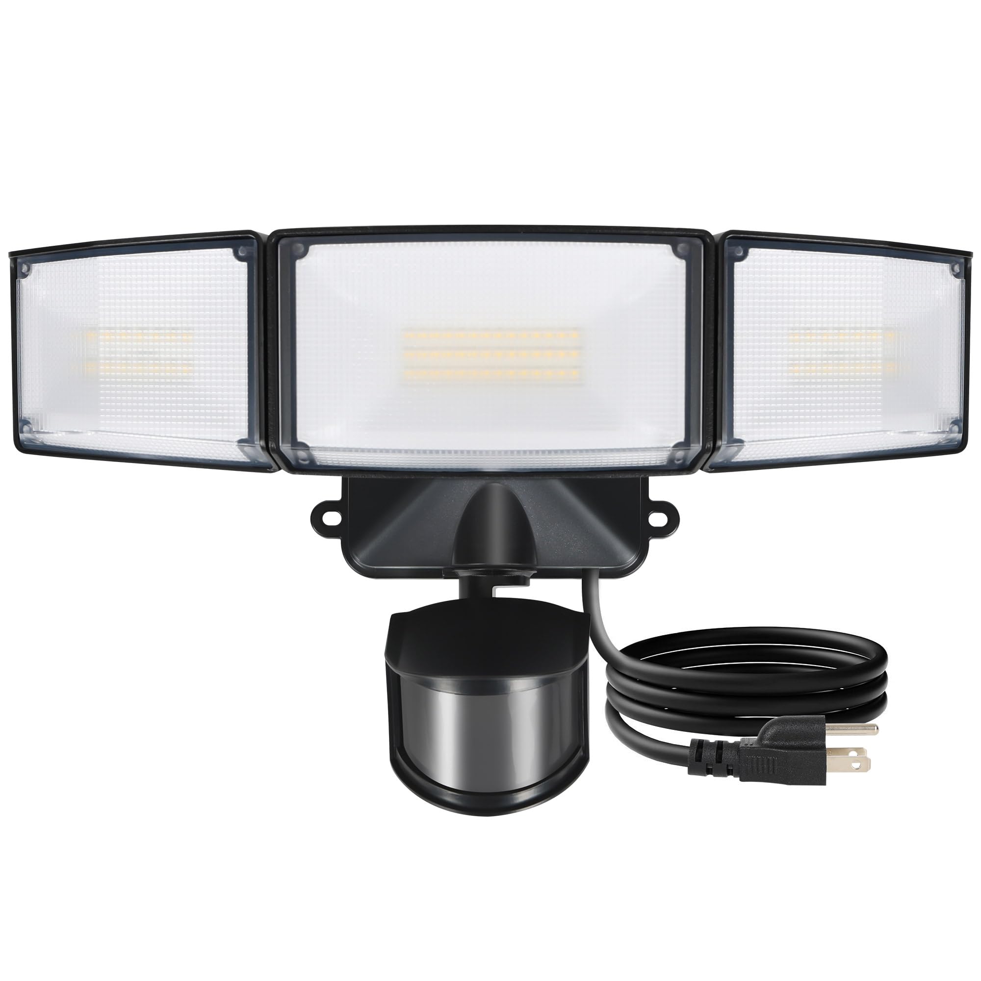 Lutec 49W Motion Sensor Outdoor Lights, 5500 Lm Plug In Flood Light Outdoor, Dusk To Dawn, Ip65 Waterproof Security Lighting, 50