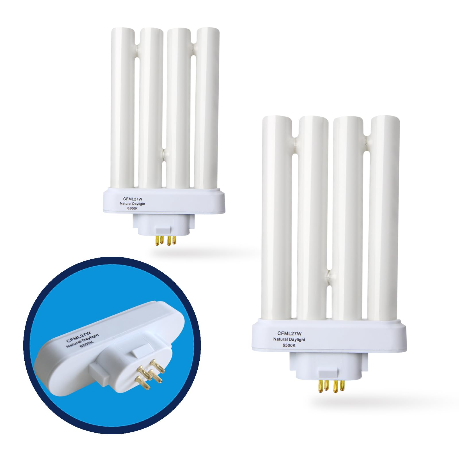 Valoisa 2 Pack Cfml27W Natural Daylight Spectrum Fluorescent Light Bulb,Replacement For Verilux Cfml27Vlx,6500K