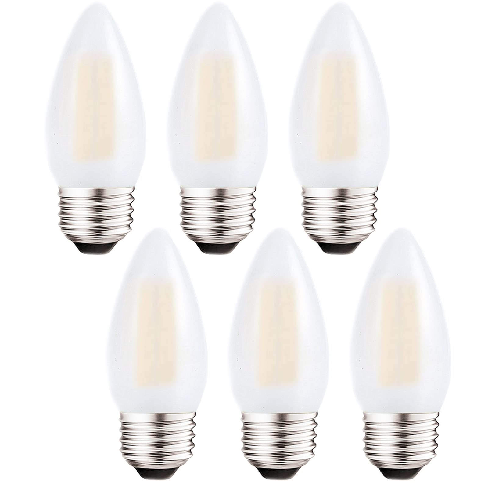 Sunaiony Dimmable Led Candelabra Light Bulbs 40W Equivalent E26 Base, B11 Led Chandelier Candle Light Bulbs, Frosted E26 Medium 