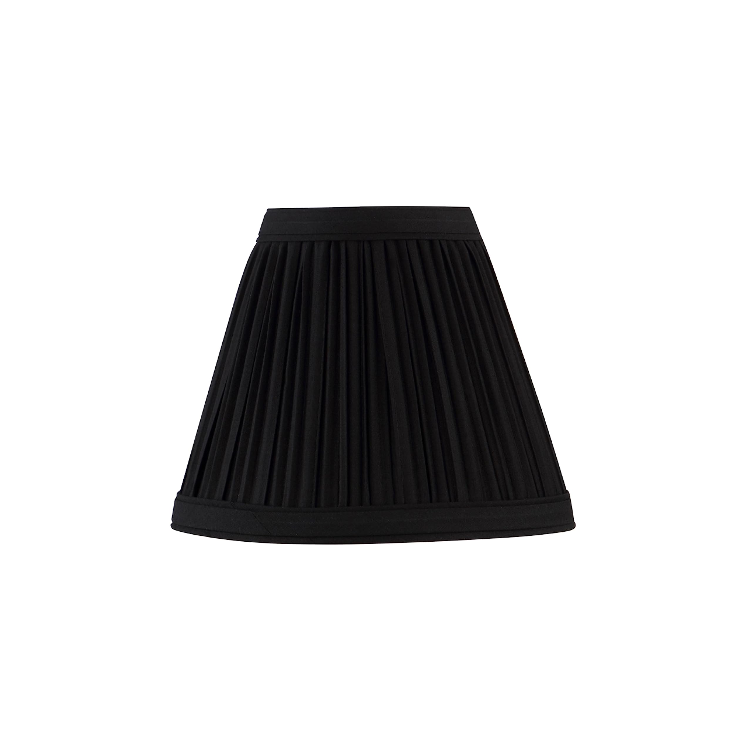 Aspen Creative 33122-9 Small Pleated Empire Shape Chandelier Clip-On Lamp Shade, Black, 3'' Top X 6'' Bottom X 5'' Slant, 9 Pack