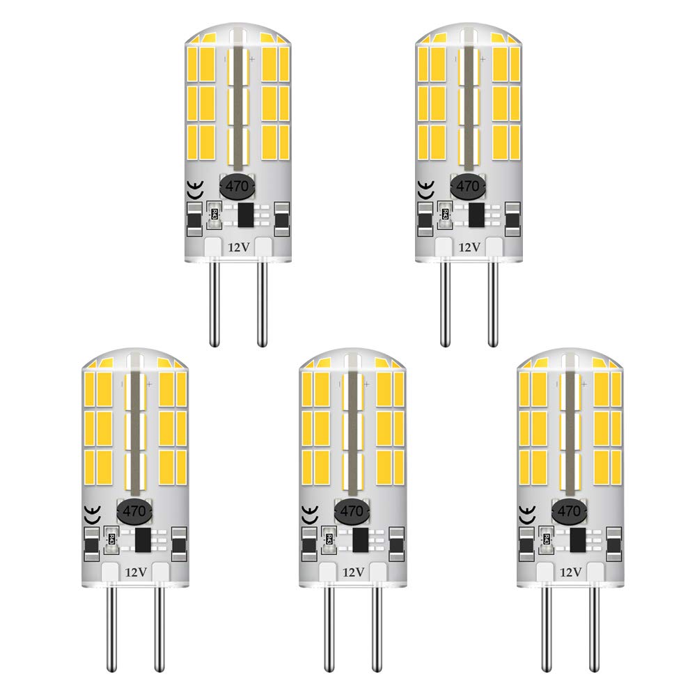 GY6.35 G6.35 Bi-pin Base LED Bulb 3 Watt AC DC 12V Silica Gel Crystal Daylight White 6000K Landscape Lighting, JC Type, Equivale