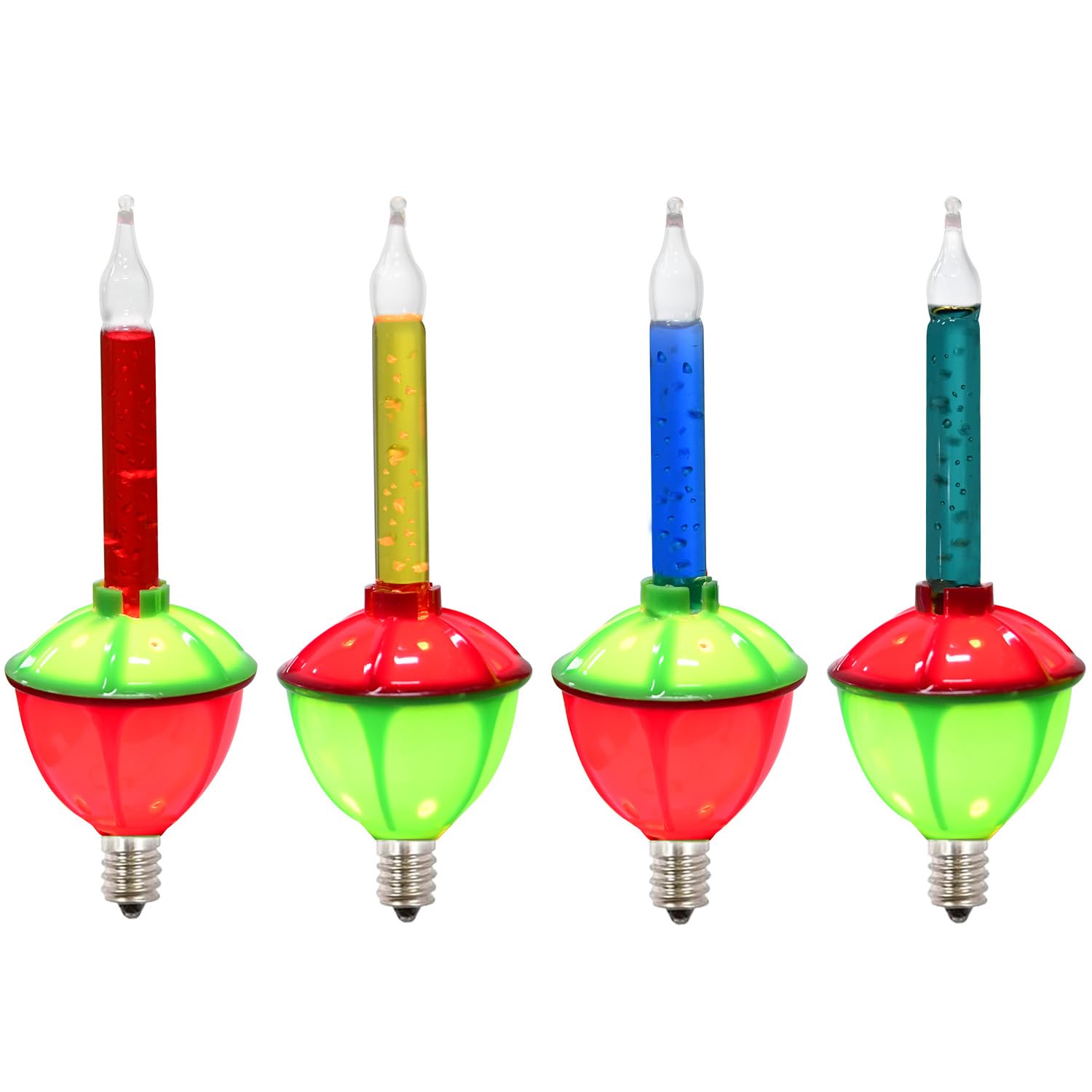 4 Pack Vintage Christmas Bubble Light Replacement Bulbs Multicolor Bubble Lights For Christmas Tree, Bubble Christmas Replacemen