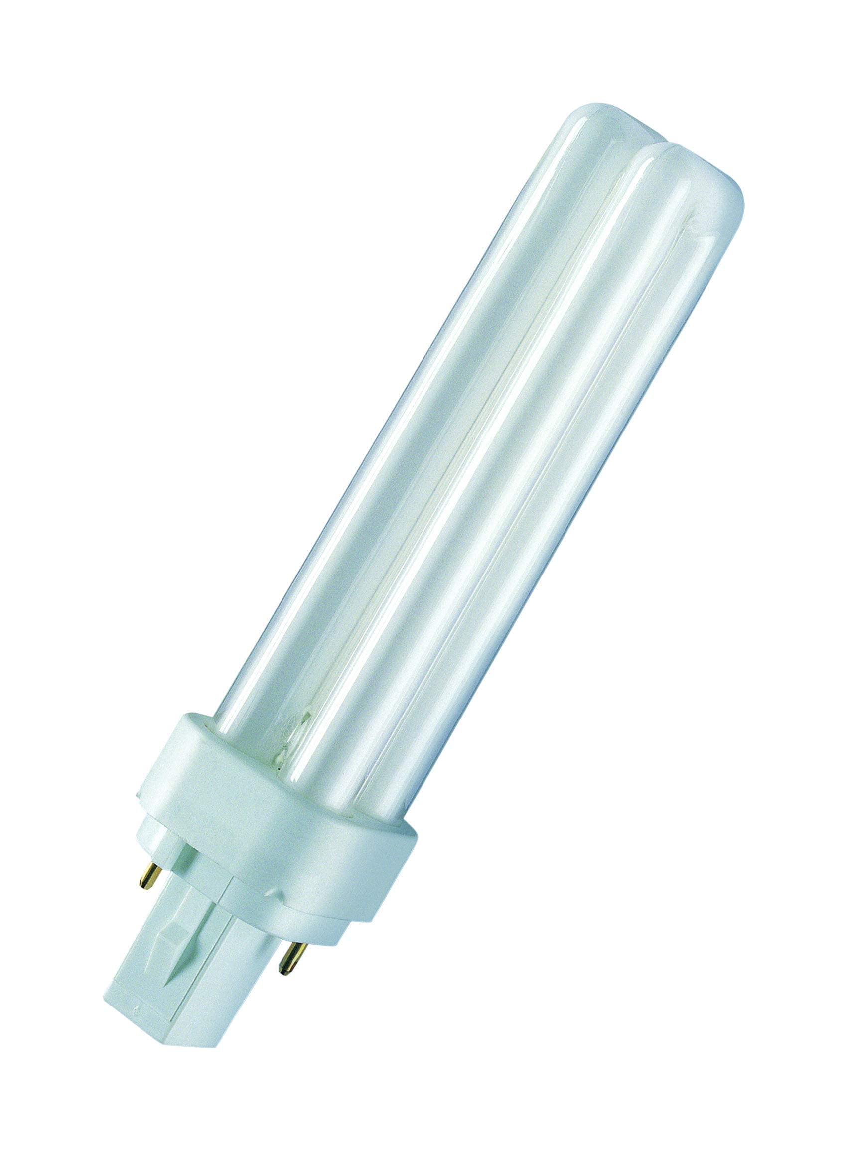 OSRAM Dulux D 18W/840 Double Tube 2 Pin Base Compact Fluorescent Bulb - Model 0220-018840o, Copper