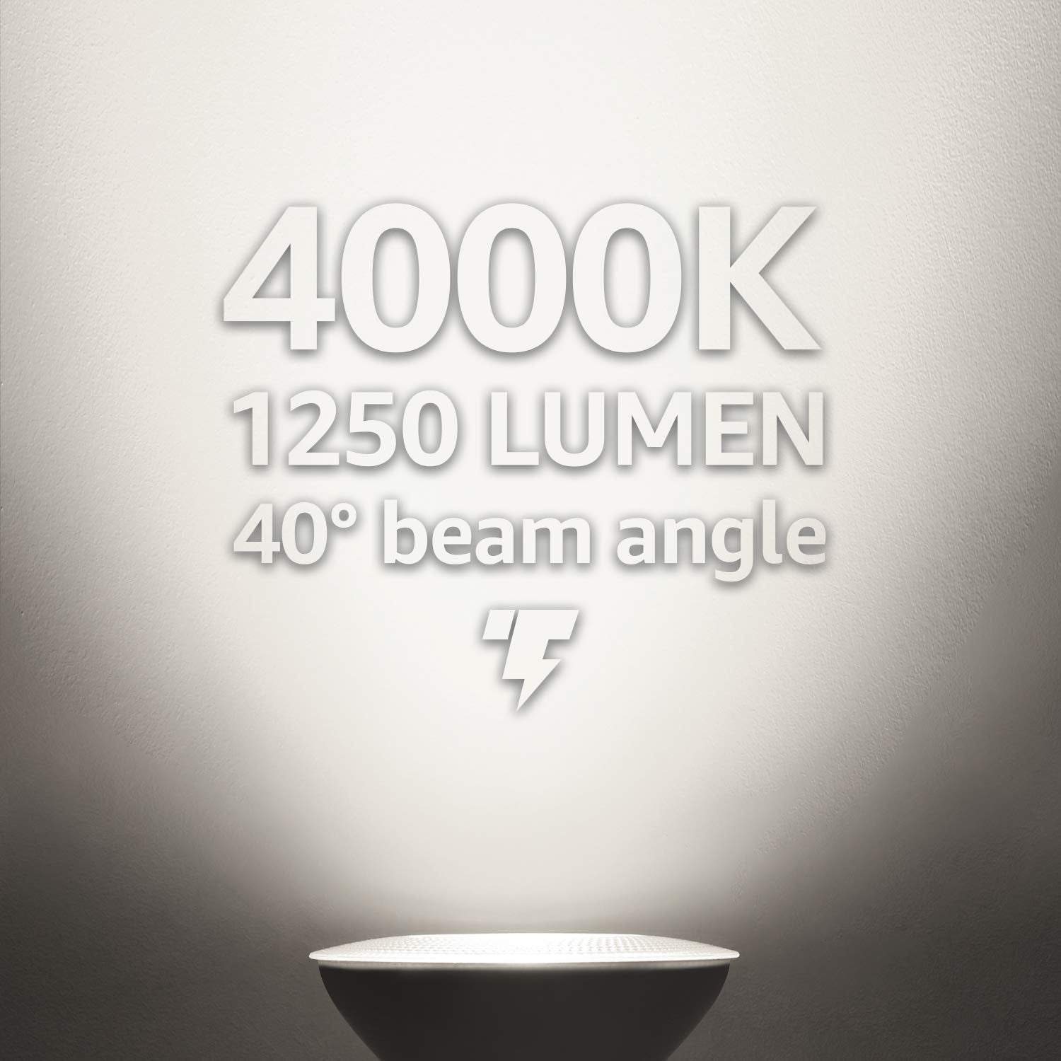 TORCHSTAR PAR38 LED Flood Light Bulbs, Dimmable, Waterproof, 15W, 1250LM, Cool White 4000K, E26 Base, Pack of 6