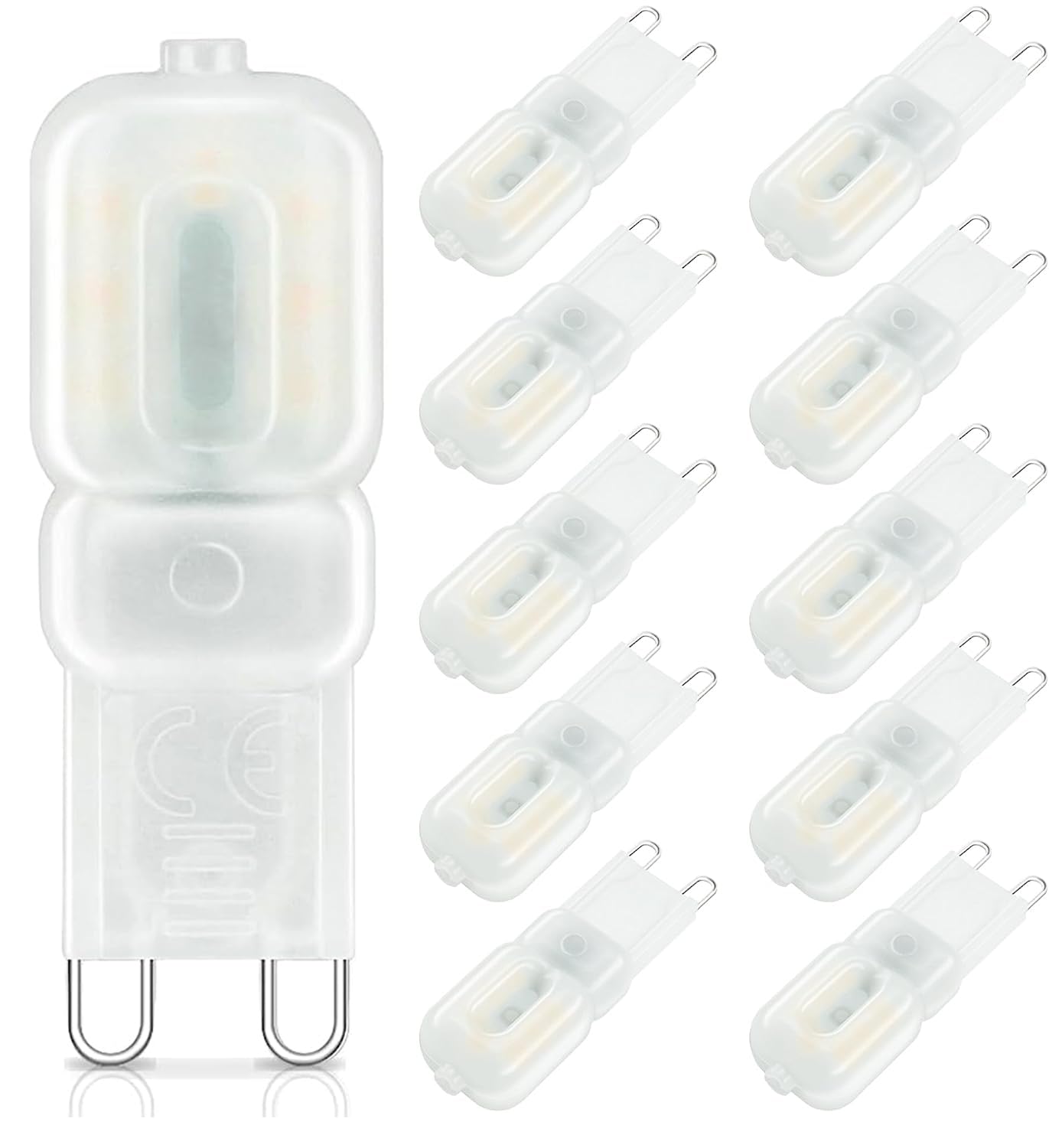 OTTOSEA G9 LED Bulb, 3W (30W Halogen Equivalent), 260LM, 6000K Daylight White, Dimmable, 10-Pack, Plastic Base