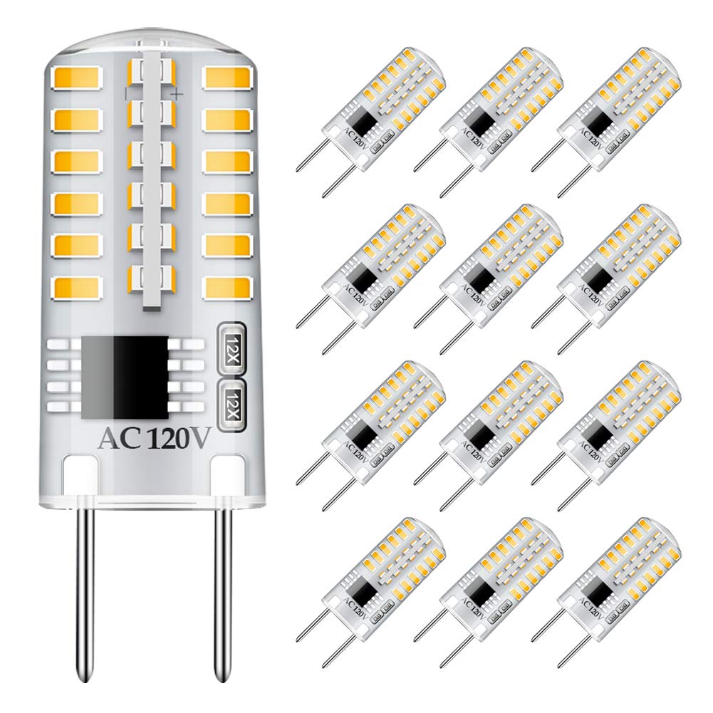 Gaormii G8 LED Bulb Dimmable 3W Warm White 3000K T4 Bi-Pin Base 120V 20W-25W Halogen Bulb Replacement for Under Cabinet, Counter