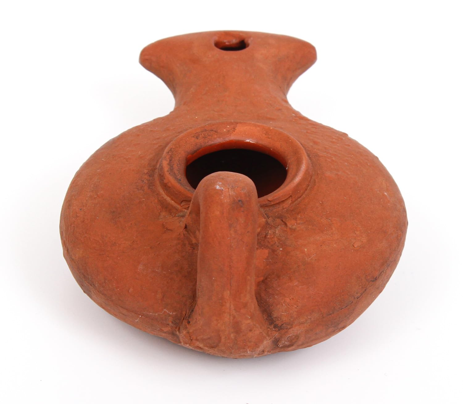 THE JERUSALEM GIFT SHOP Terracotta Clay Oil Lamp in Gift Box - Model JBM10089 - Authentic Replica for Hanukkah & Christian Gifts