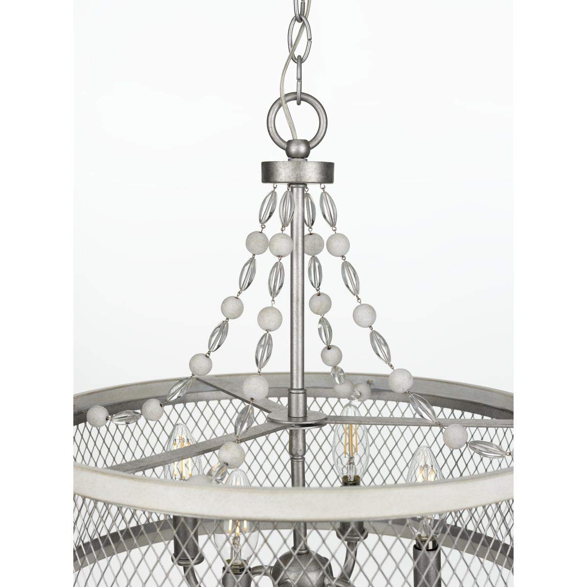 Progress Lighting Austelle Collection 4-Light Farmhouse Chandelier Light Galvanized