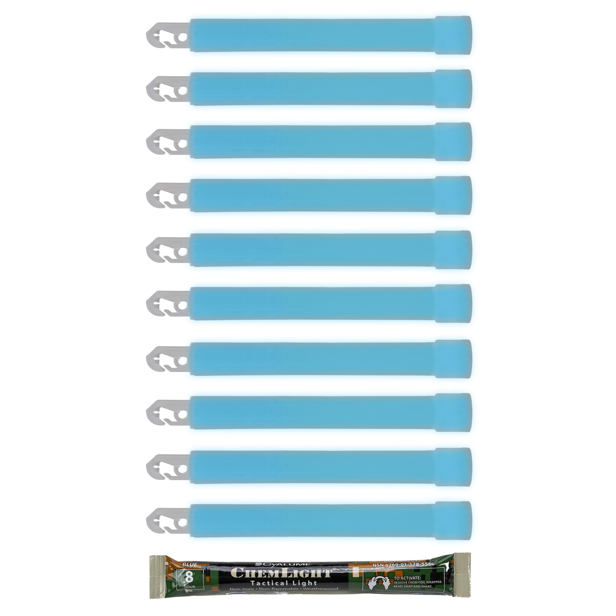 Cyalume Chemlight Light Stick, Military Grade, 8 Hours Duration, 6 Inches, 10 Pack