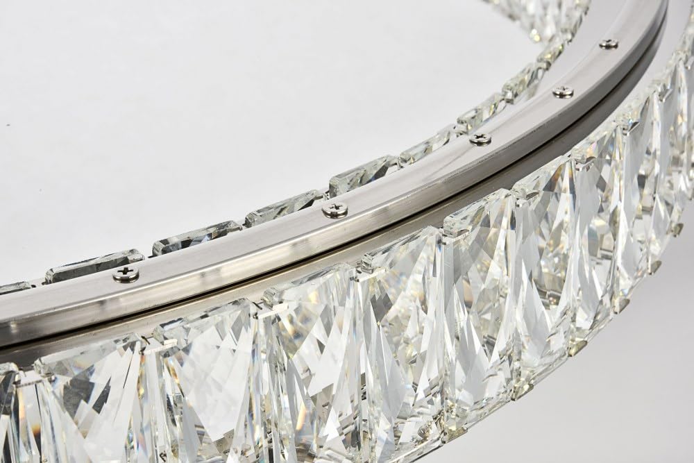 Elegant Lighting Monroe LED Chandelier - Chrome, Clear Crystal, 31.5inx31.5inx3in, Model 3503D31C