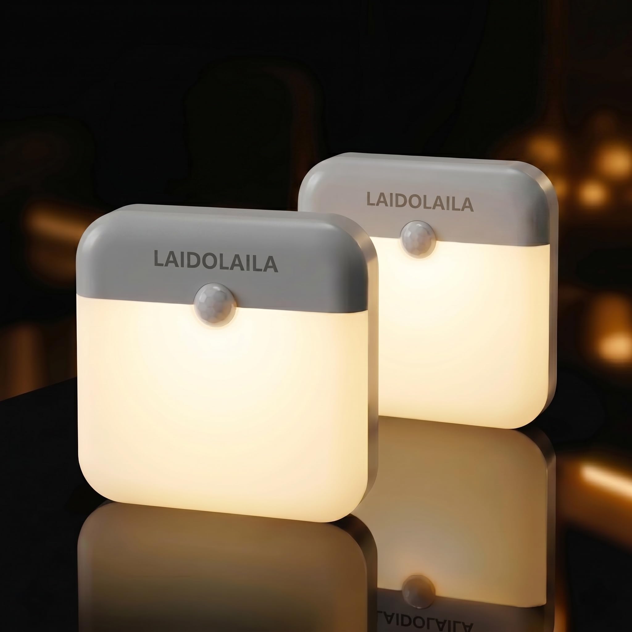 2 Pcs Magetic Night Light Motion Sensor Cruise Ship Approved with USB Cable LED Rechargeable Battery for Indoor Use in Bathroom 