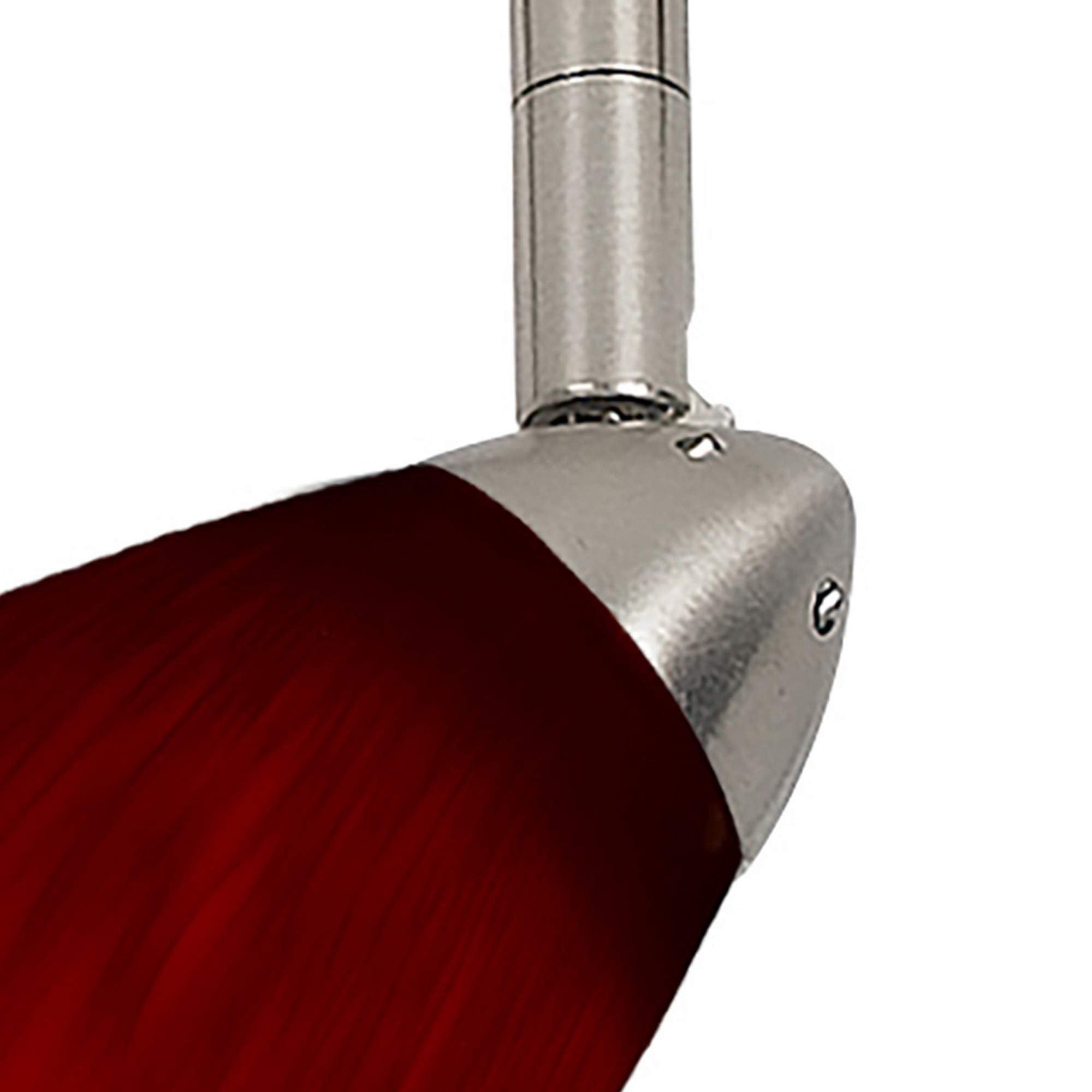 Benzara Hand Blown Glass Shade Track Light Head, Metal Frame, Red and Silver, Model BM220748