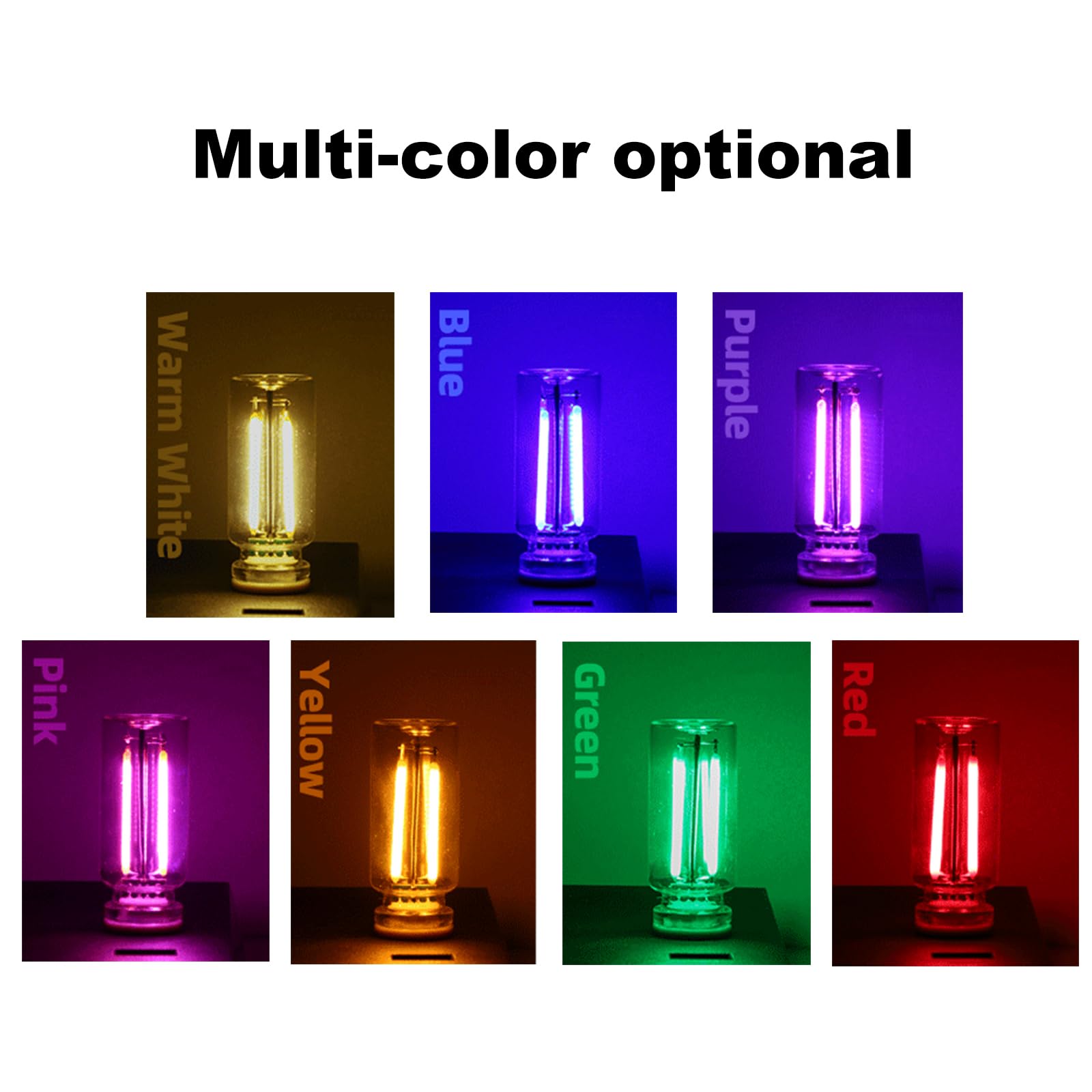 Dozyix Car USB Night Light, Touch Dimmable Glass Bulb, Mini LED, 901 Size, Pink