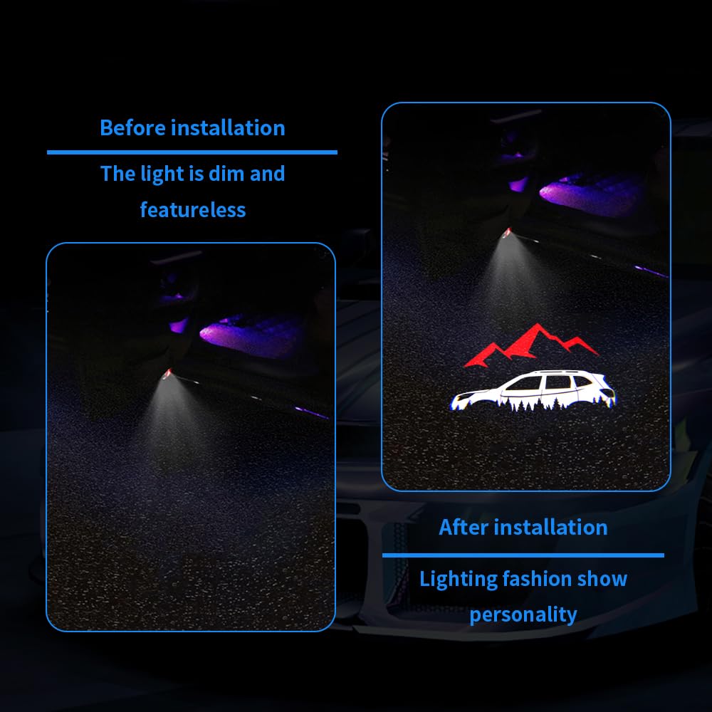uunonaha LED Car Door Logo Lights Projector for Forester, Outback, Ascent, Legacy - Red Aluminum Puddle Lamp, 2 pcs