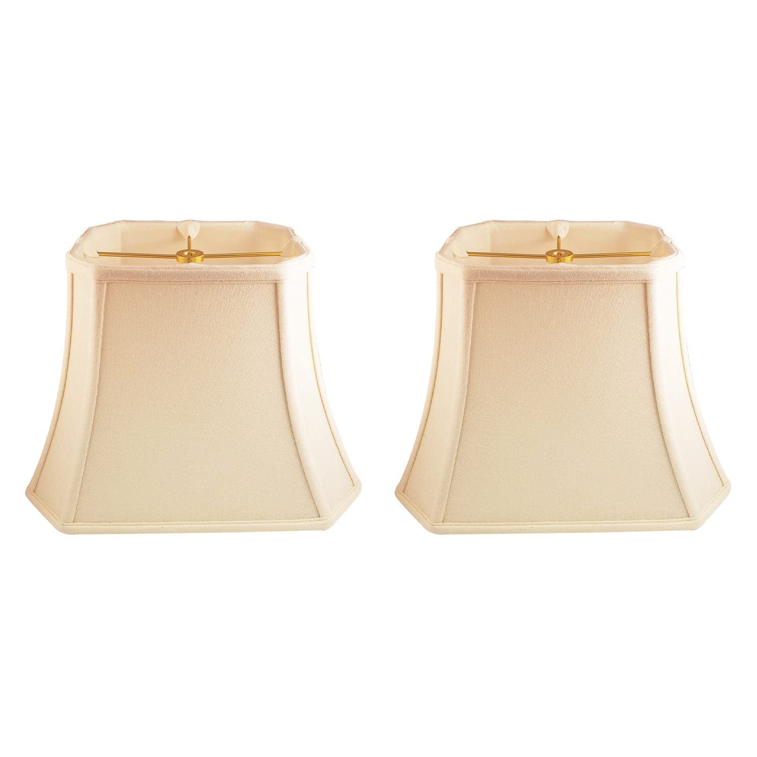 Royal Designs, Inc. Rectangle Cut Corner Lamp Shade, 10 x 18 x 13.25, Linen Eggshell, Model BSO-710-18LNEG-2, 2-Pack