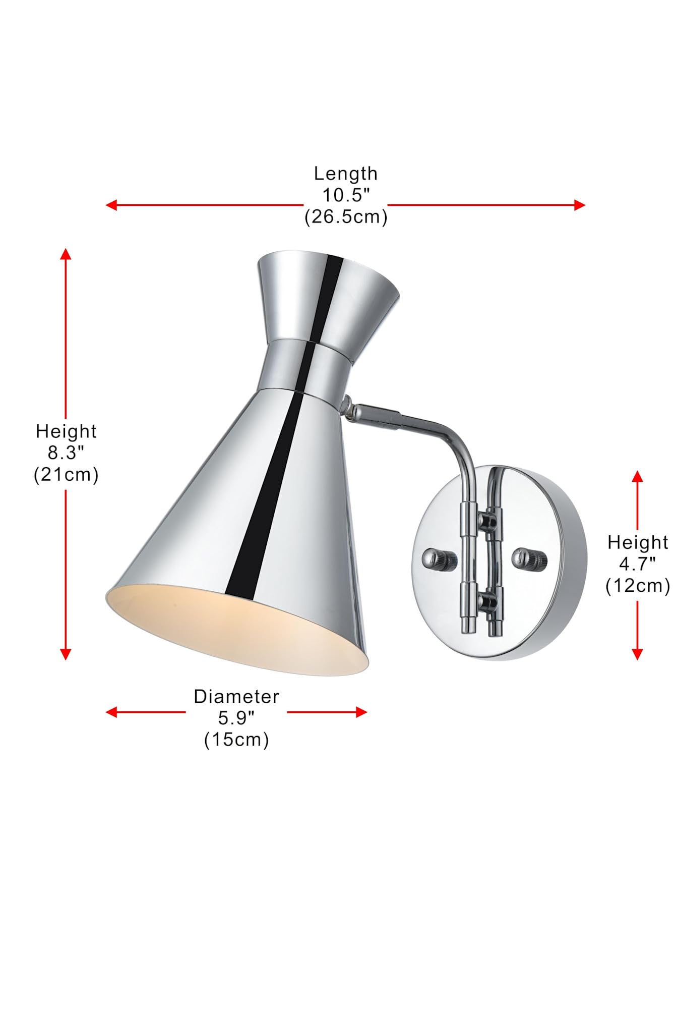 Living District Halycon Midcentury Modern 6'' Brass and Black Bathroom Wall Sconce with Round Backplate and Metal Shade