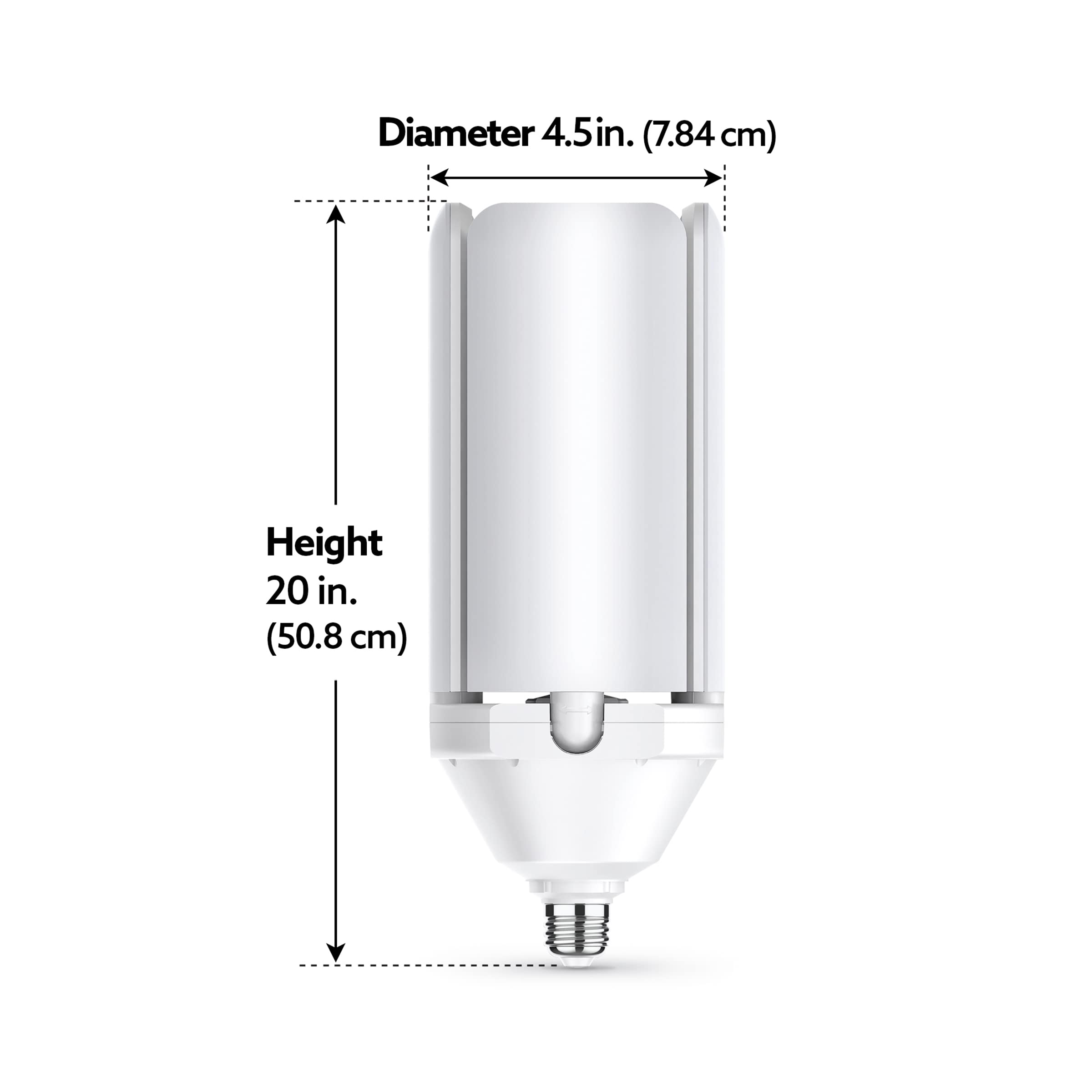 Feit Electric Led Garage Light, 4 Panel Adjustable Screw-In Led Shop Light Bulb, E26 Base, 12000 Lumens, Non-Dimmable, 5000K Day