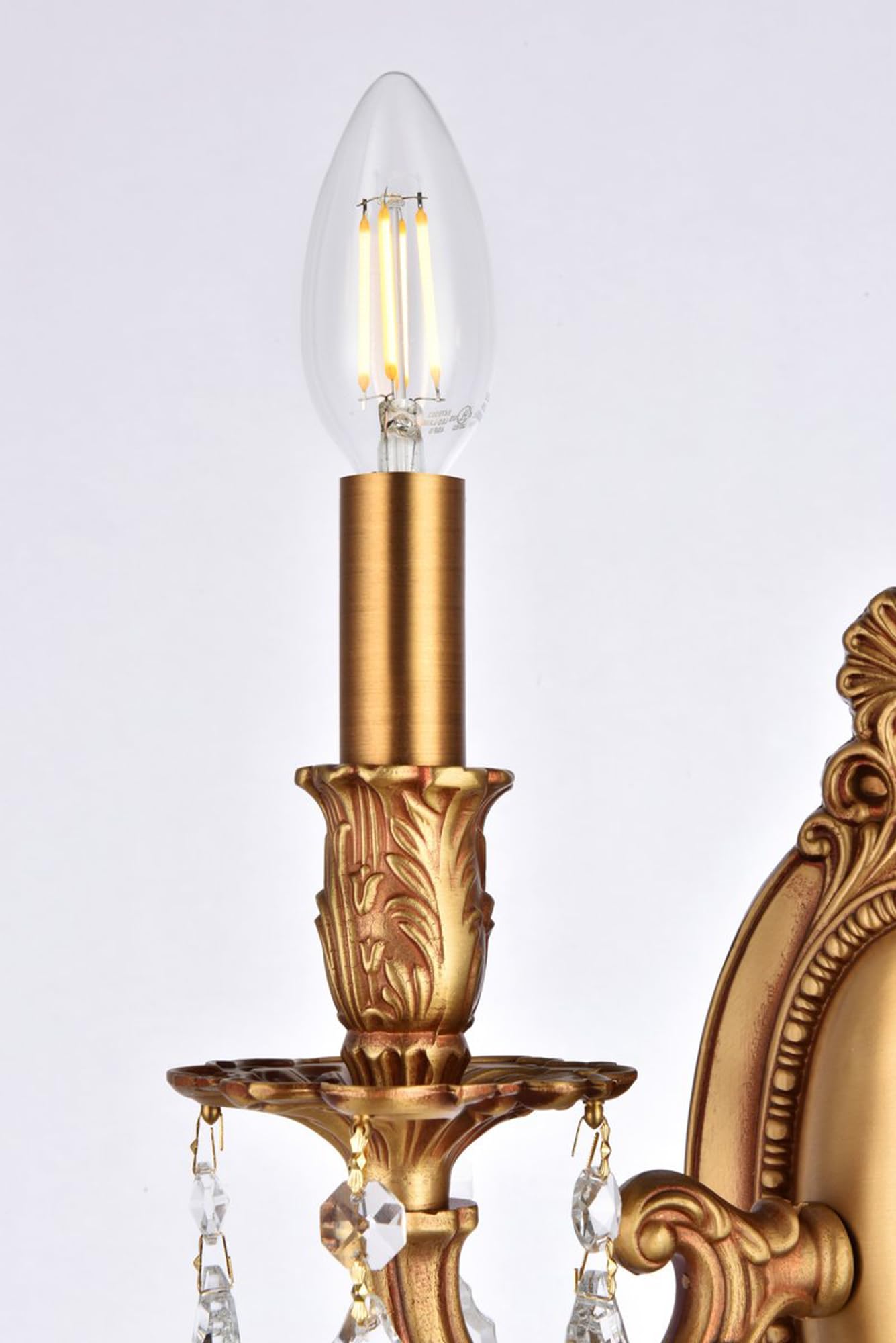 Elegant Lighting Royal Cut Crystal Chandelier, 9in French Gold, Alloy Steel, Glass, Wood, Model 9202W9FG/RC