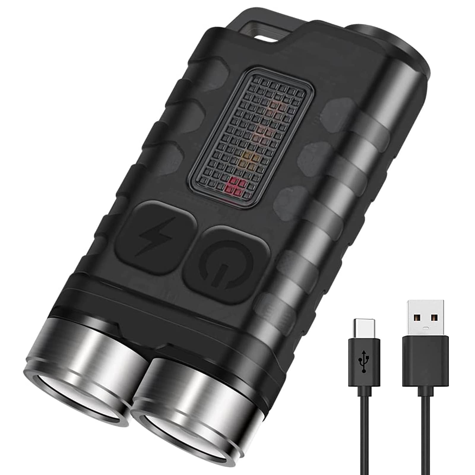 BORUIT V3 Small Powerful EDC Flashlight with Red UV Blue Light,High Lumens 900LM USB-C Rechargeable Mini Pocket Keychain Flashli