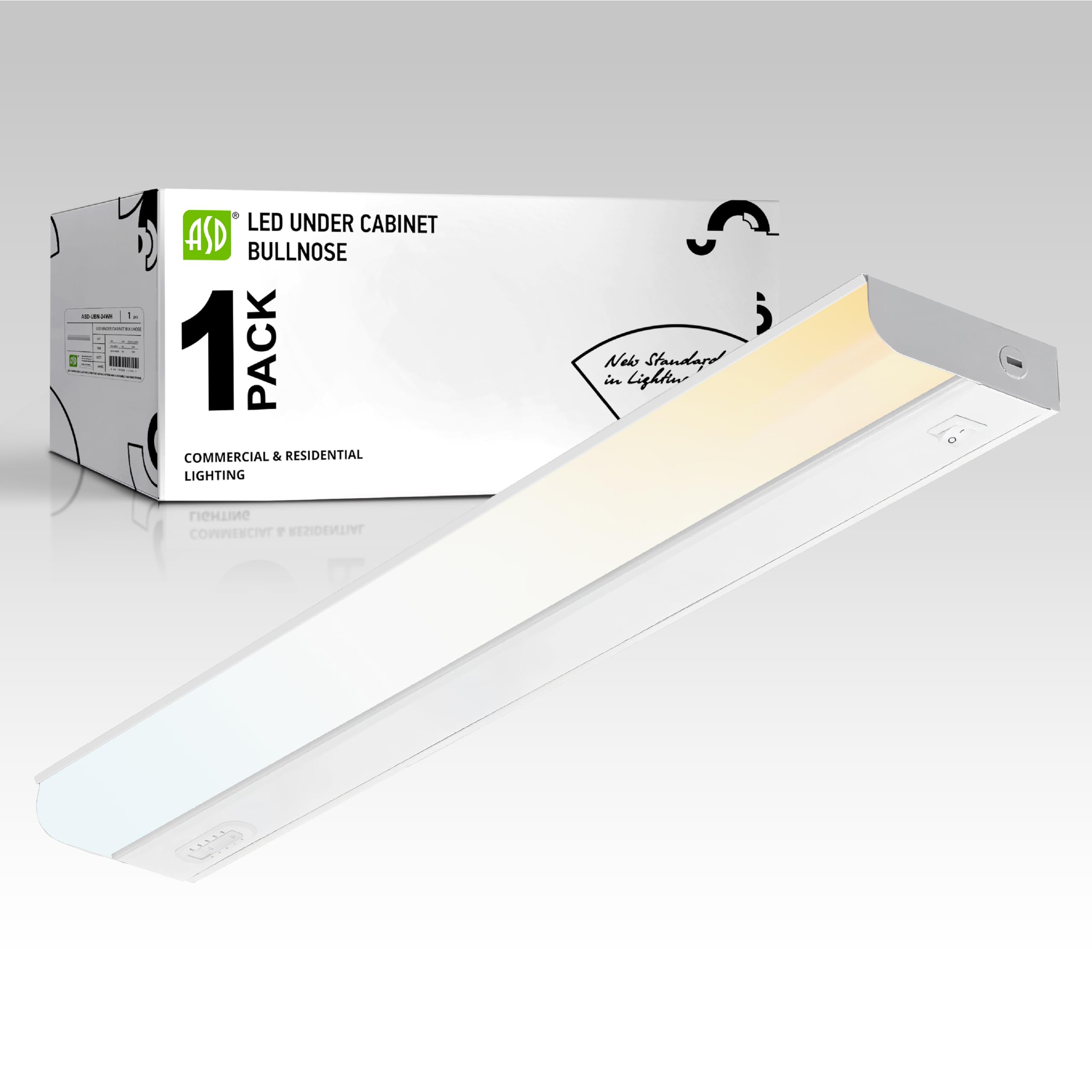 ASD 24 Inch LED Under Cabinet Lighting Hardwired, On/Off & Color Temp Switch, 12W 1051LM, 5CCT 2700K-5000K CRI90+, Dimmable Unde