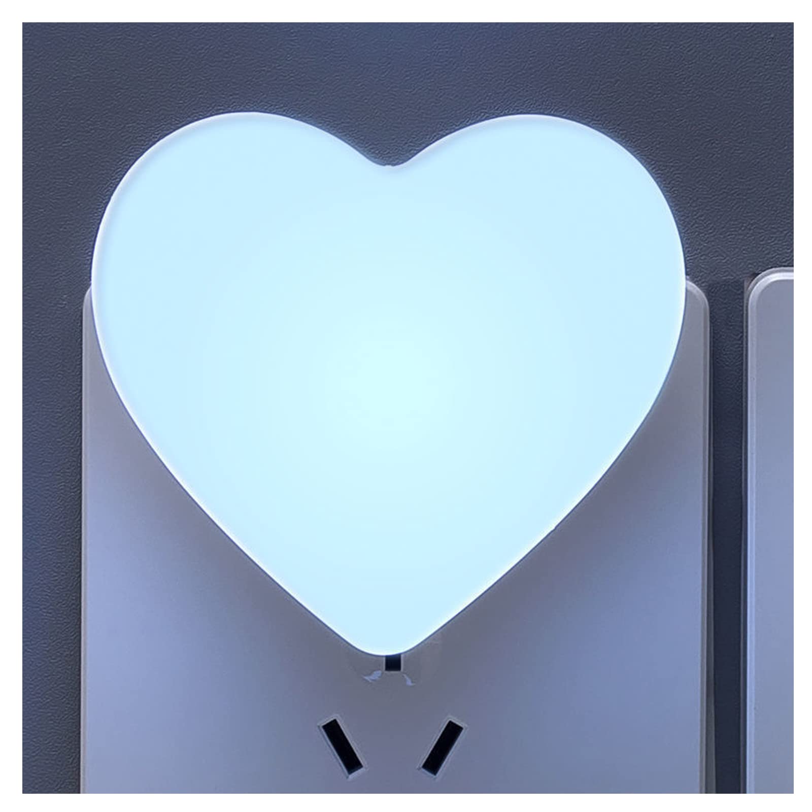 Etigood Heart Shape Night Light with Light Sensors, Soft Warm White, Blue, Model Heart-01
