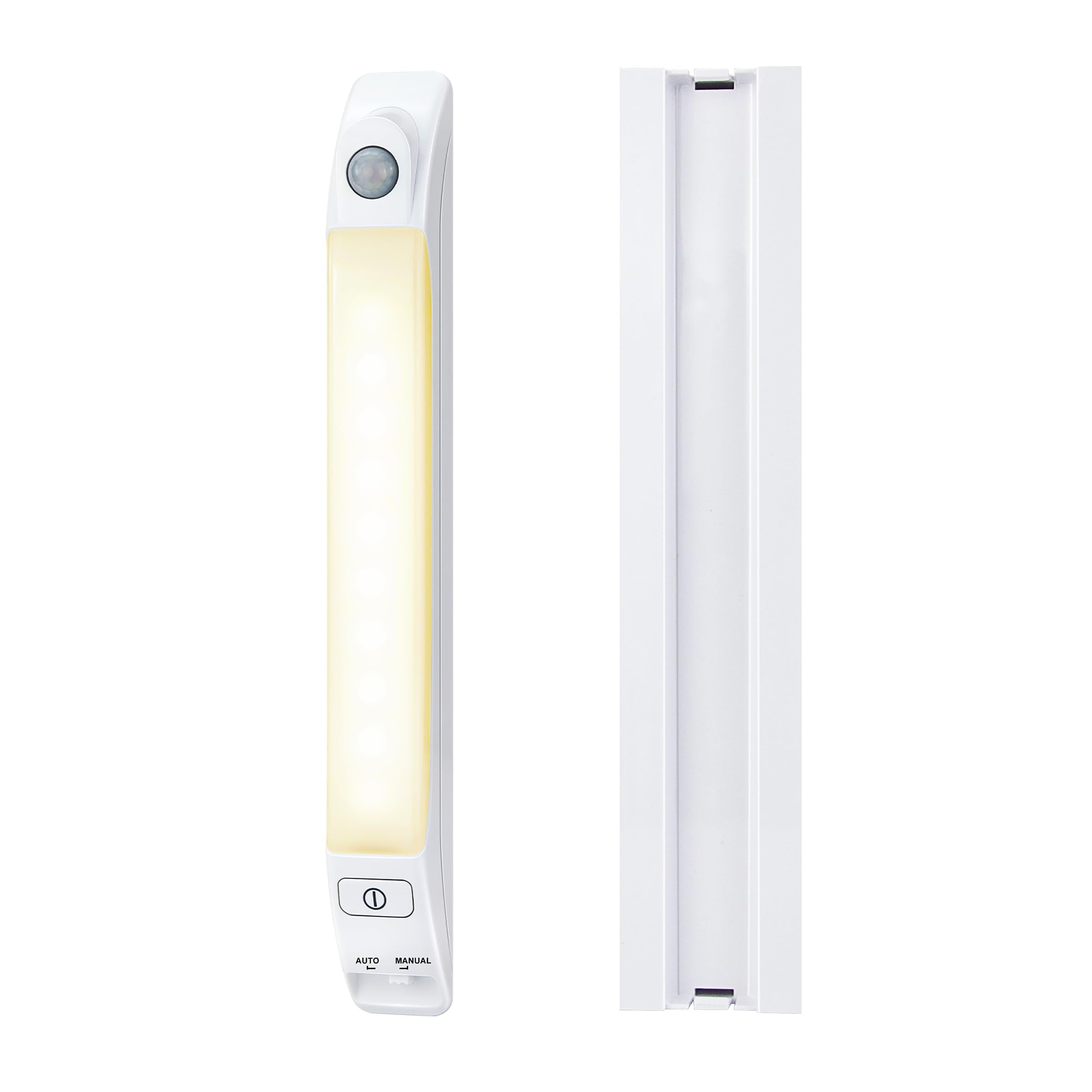 LUXSWAY LED Motion Sensor Light Indoor, Dimmable Under Cabinet Lights, Manual ON/Off, Battery Operated Closet Lighting Bar, Shel